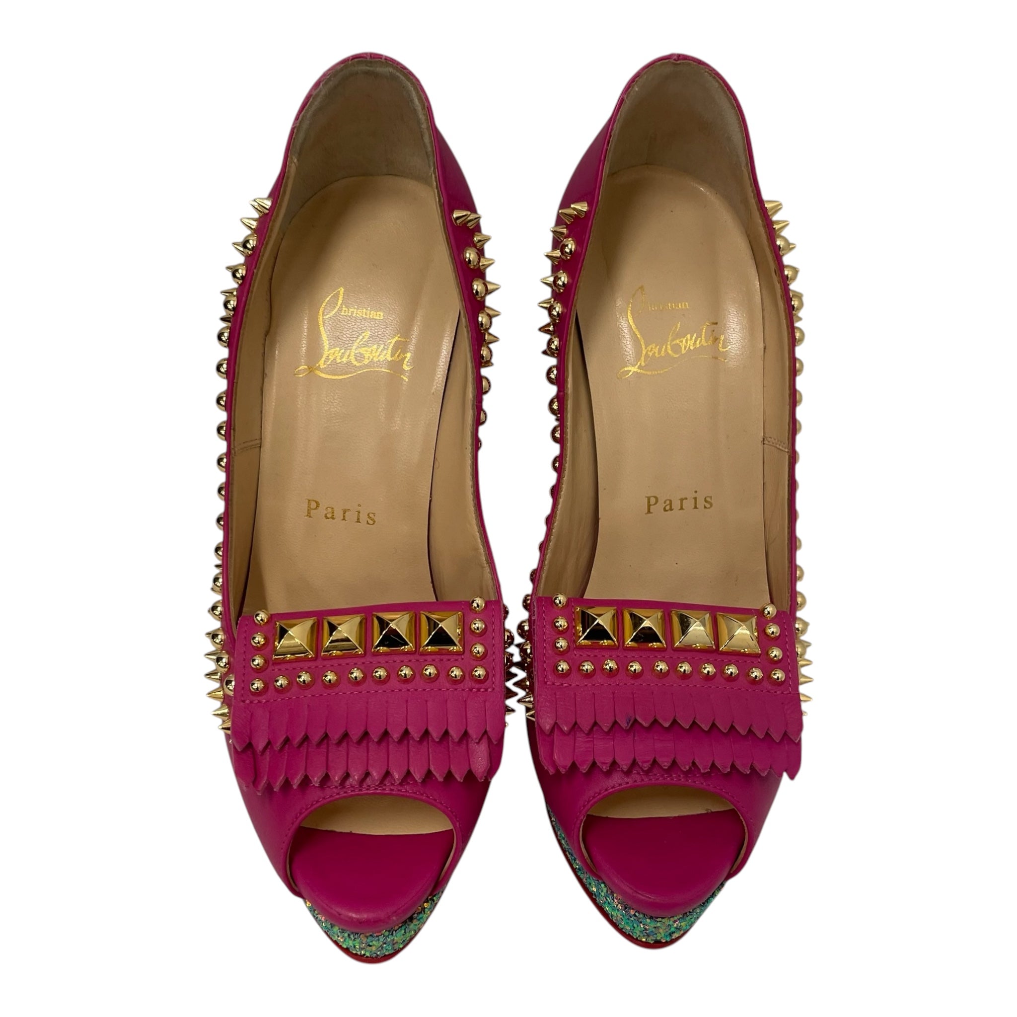 Christian Louboutin/Heels/EU 35.5/All Over Print/Nylon/PNK/LADYPEEP150 view 4