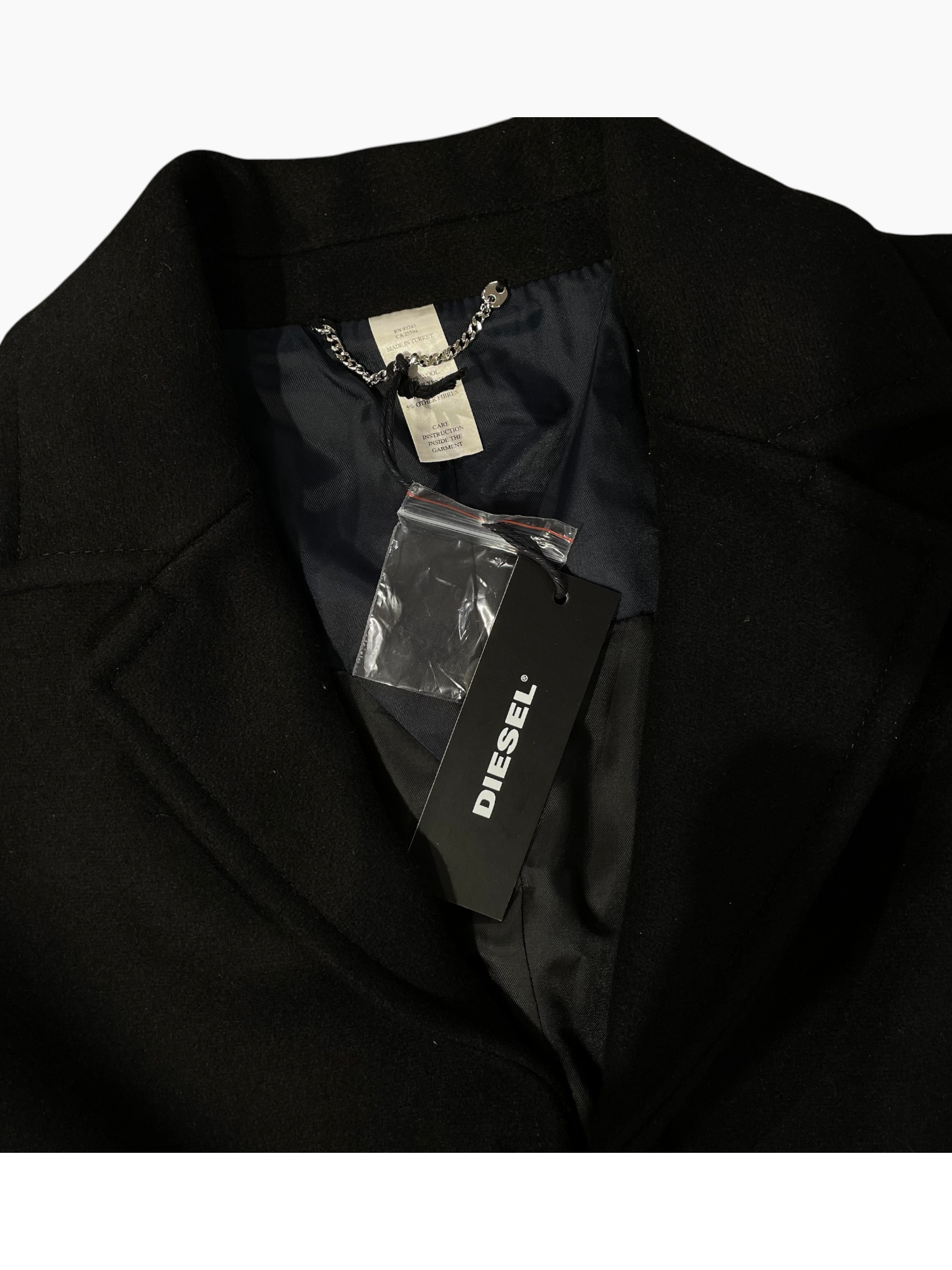 DIESEL/Trench Coat/M/Wool/BLK/w lous overcoat view 3