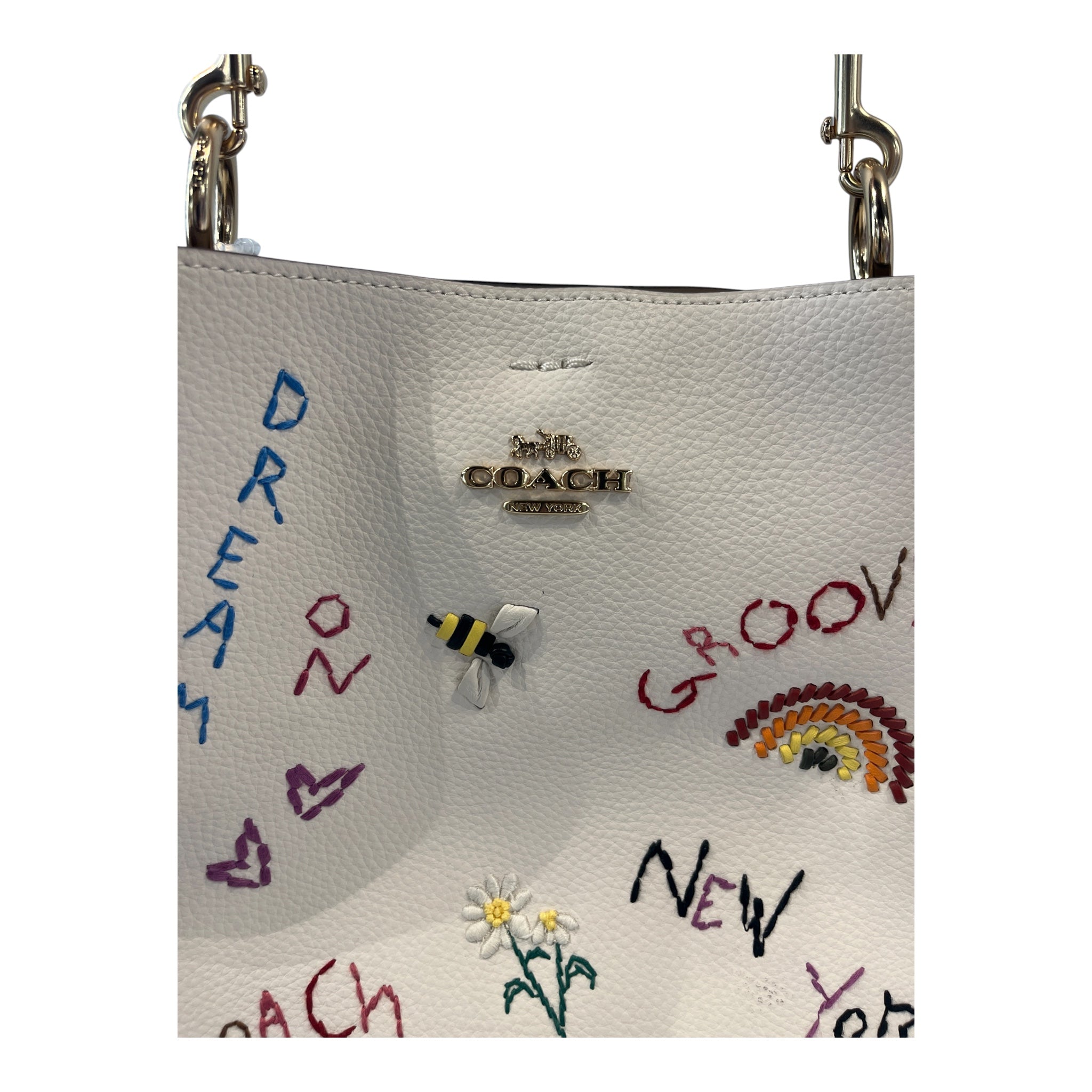 COACH/Bag/All Over Print/Leather/WHT/SMALL TOWN BUCKET BAG view 3