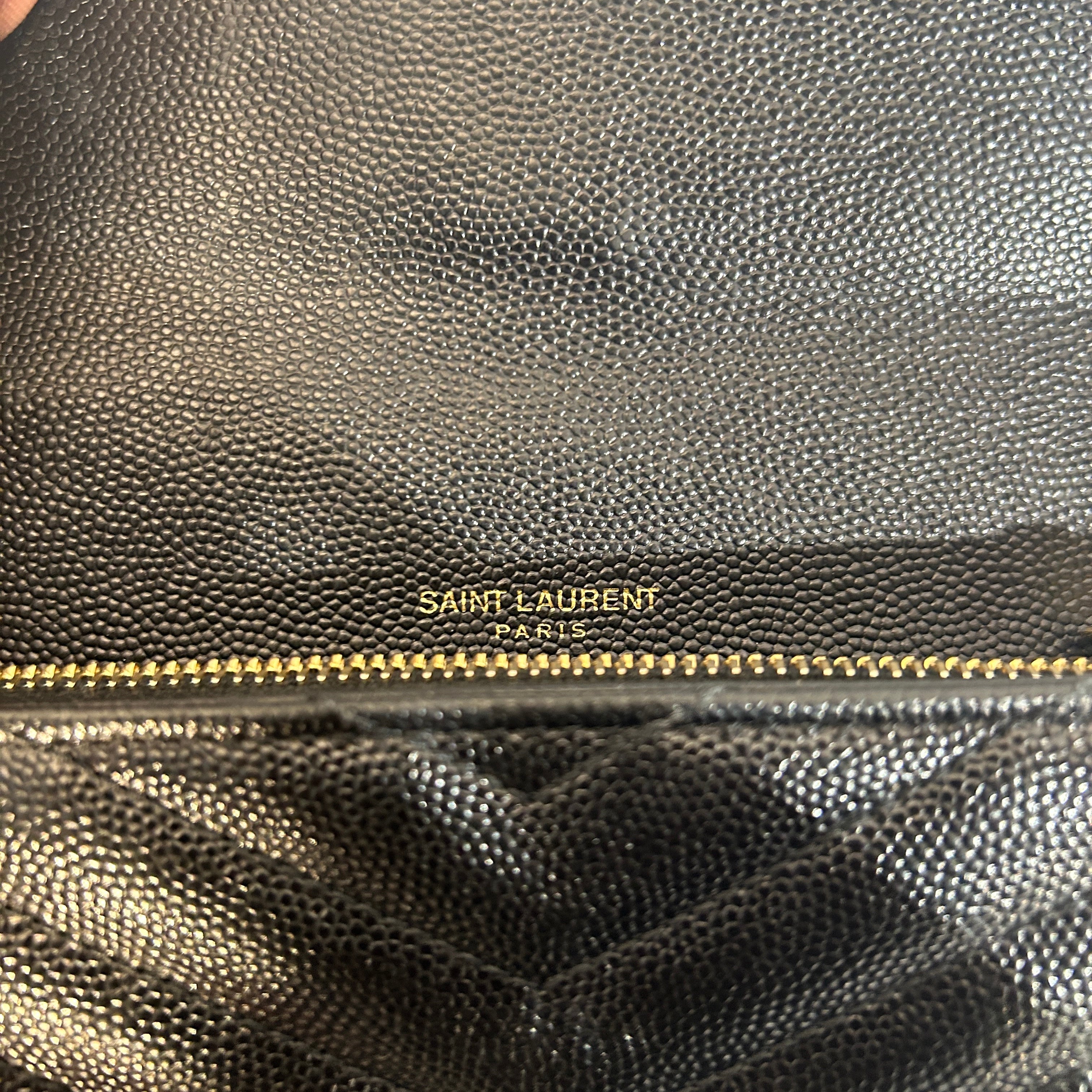YVES SAINT LAURENT/Long Wallet/Leather/BLK/L's/envelope  wallet view 4