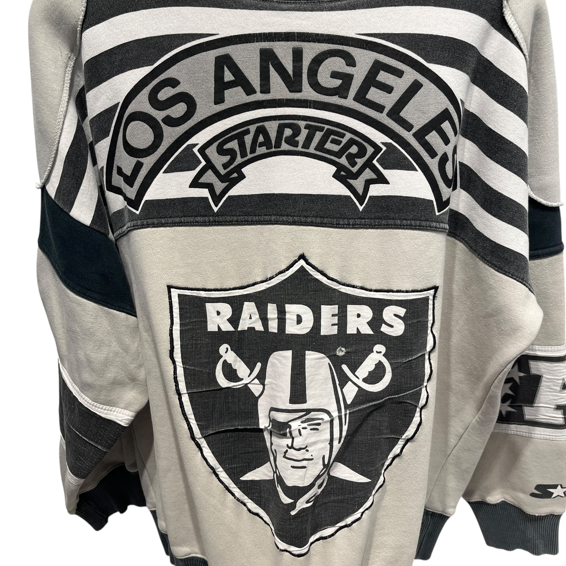 Vintage/STARTER/Sweatshirt/L/All Over Print/Cotton/GRY/90s patchwork raiders LA view 6