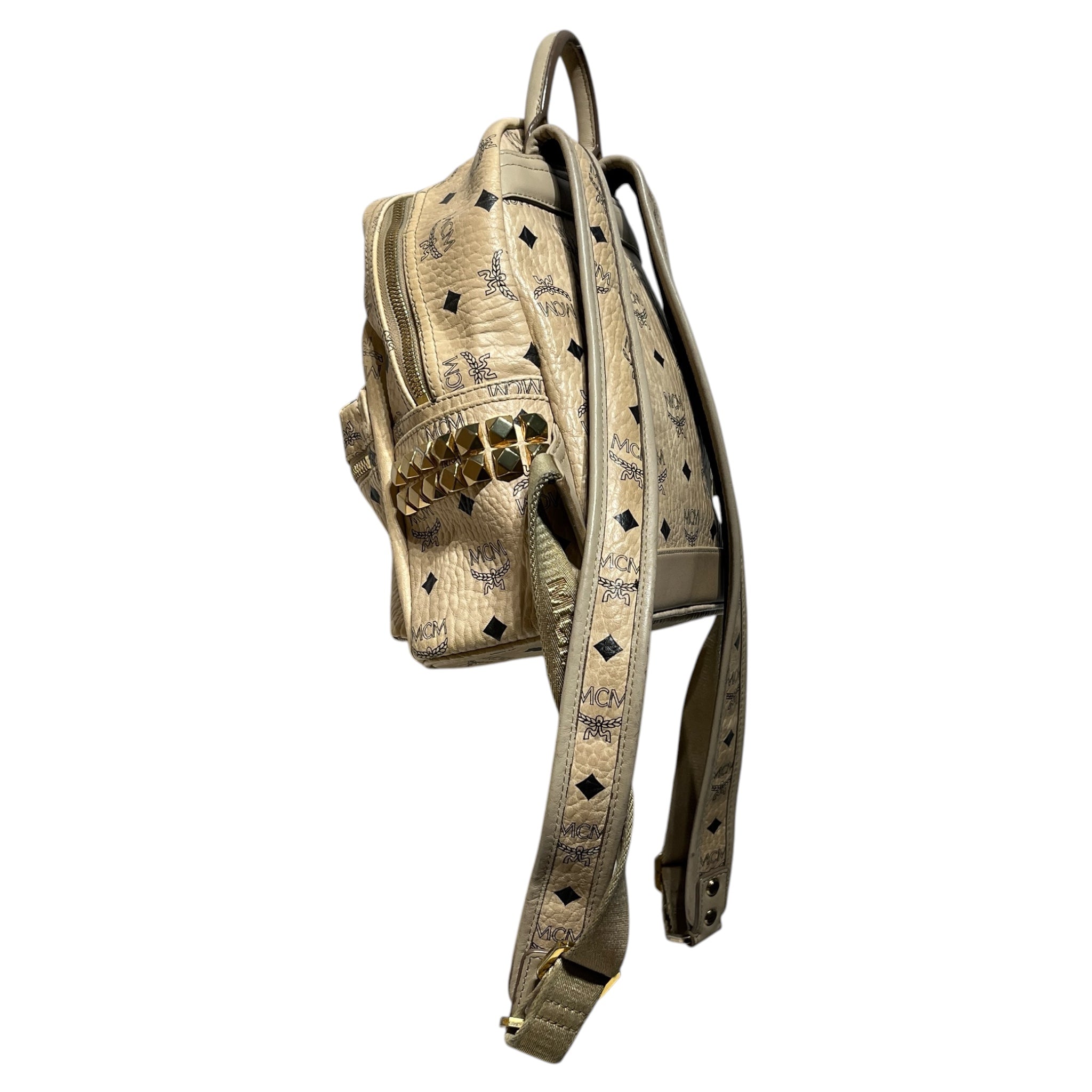 MCM/Backpack/Monogram/Leather/BEG/MINI STUDDED view 4