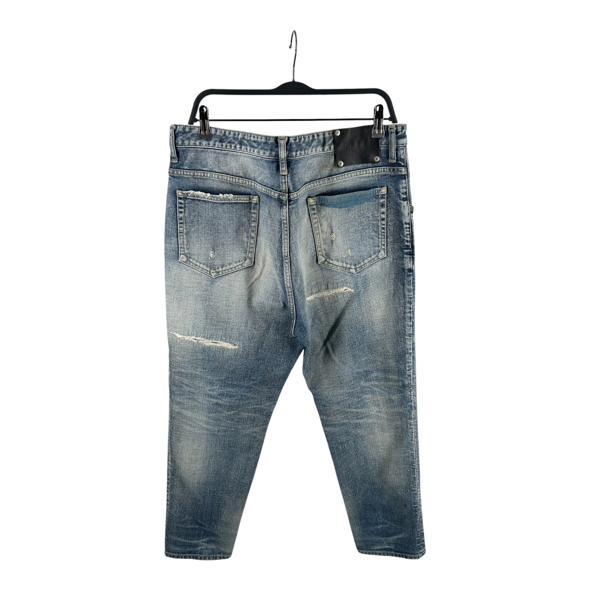ISAMU KATAYAMA BACKLASH/Straight Pants/L/Cotton/BLU/blue suede patches view 2