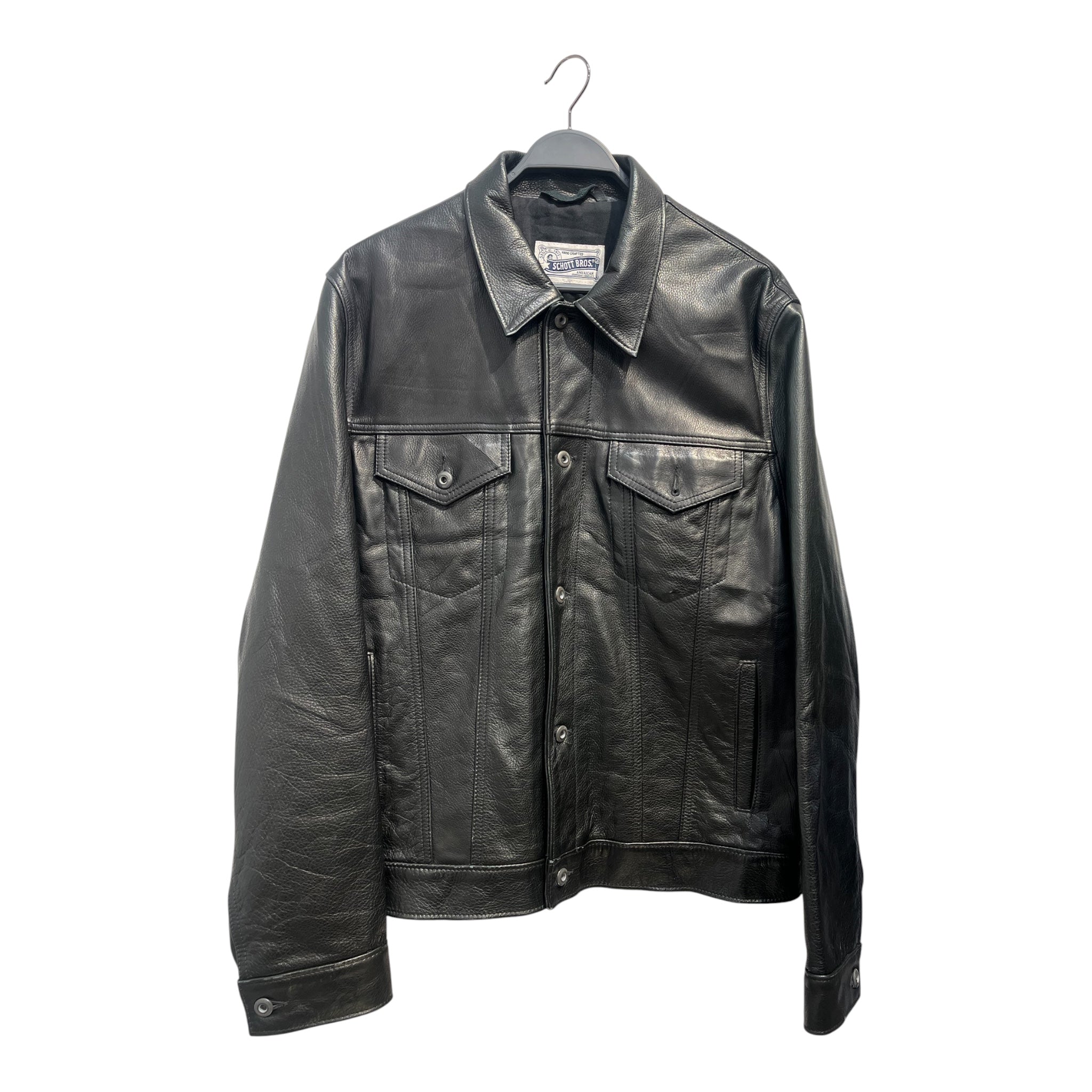 Schott/Leather Jkt/XL/Leather/BLK/ARROW SHACKET POCKETS view 1