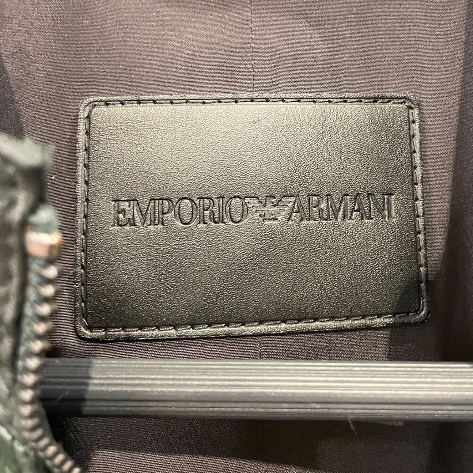 EMPORIO ARMANI/Leather Jkt/M/Leather/GRN/Two Texture view 3