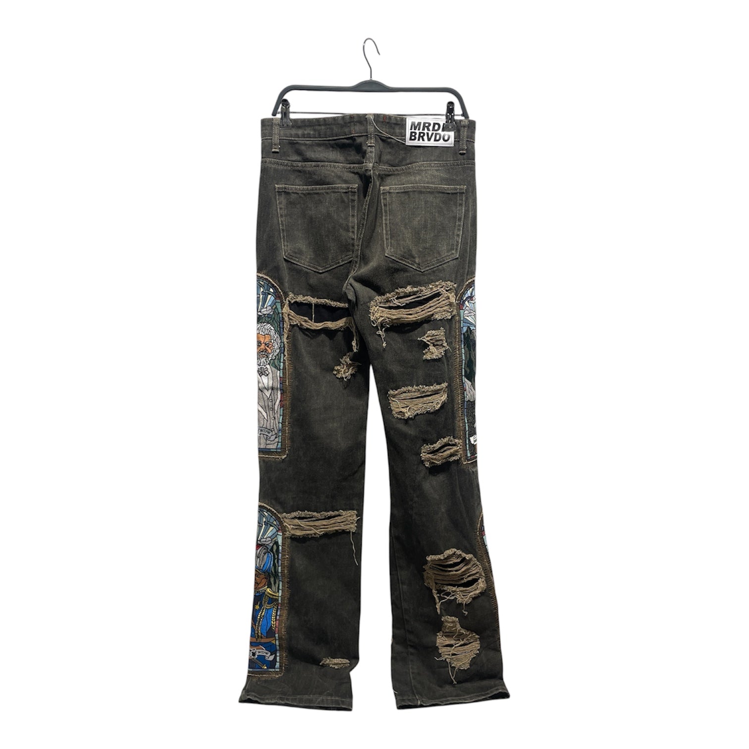 WHO DECIDES WAR/BARRIERS/Bootcut Pants/30/Denim/BLK/All Over Print/ view 2