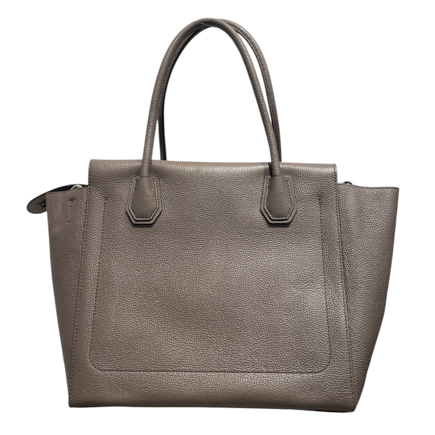 MICHAEL KORS/Hand Bag/Leather/GRY/Top Handle Tote w/ Silver Lock view 2