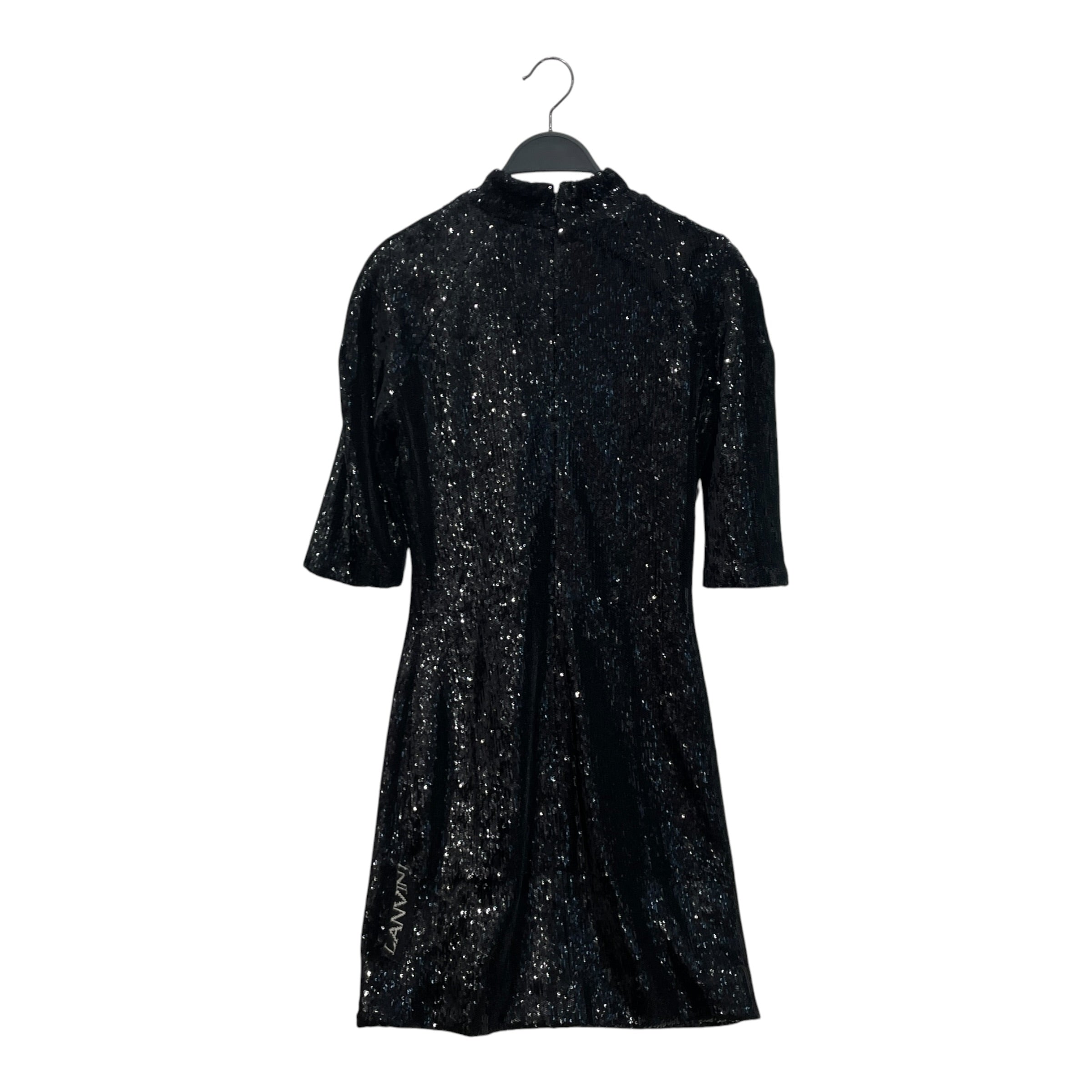 LANVIN/Tunic Dress/36/Polyester/BLK/SEQUIN DRESS view 2