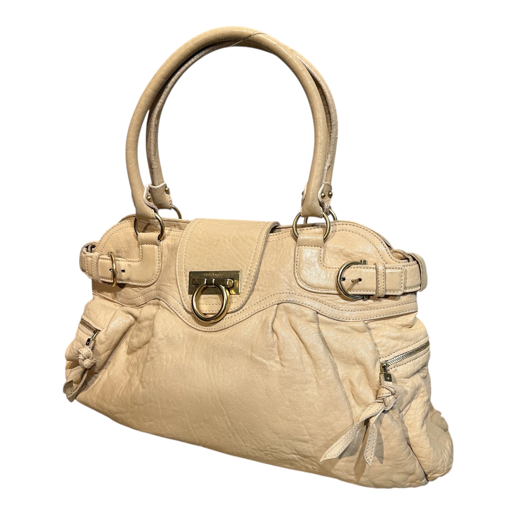 Salvatore Ferragamo/Bag/Leather/BEG/LEATHER HOBO view 6