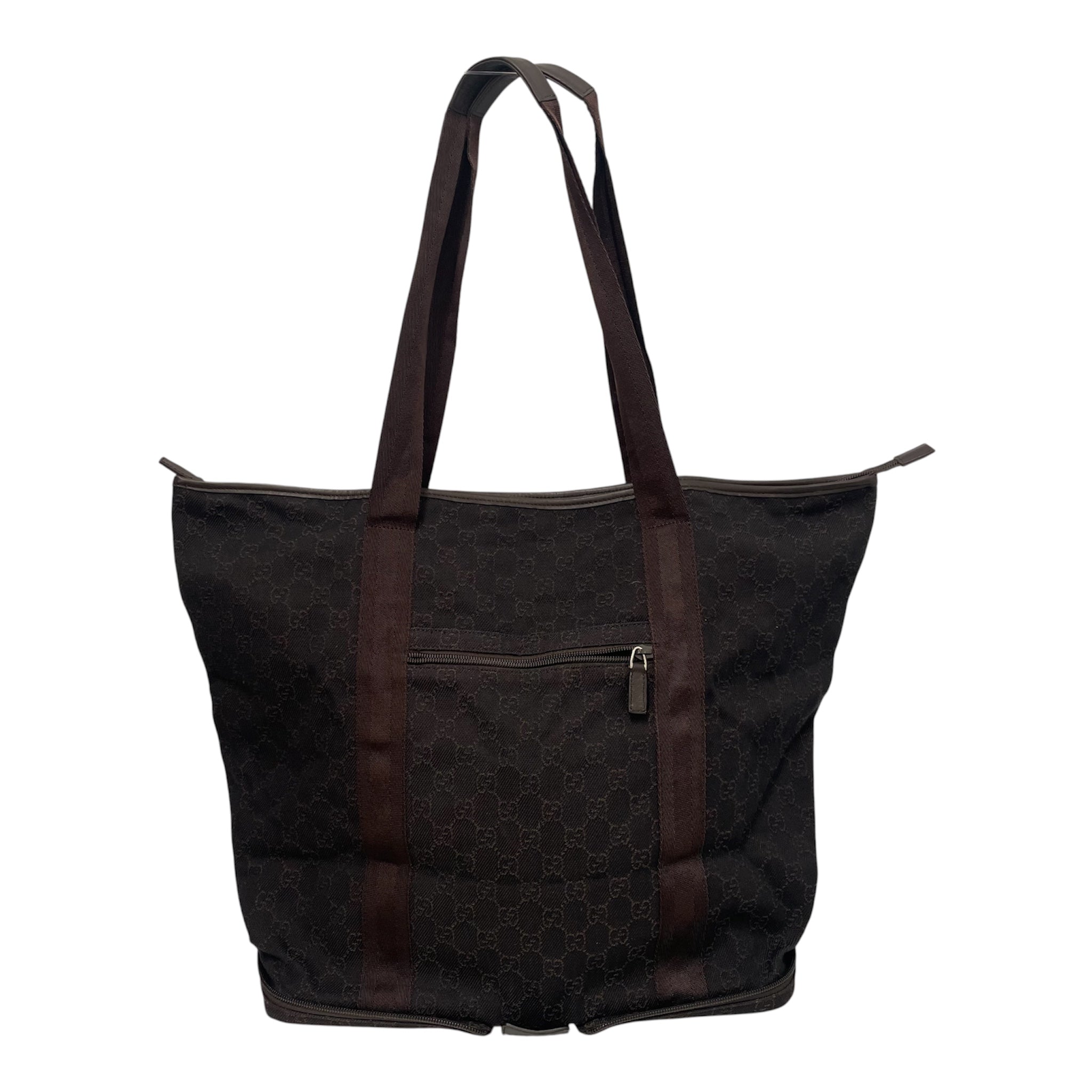 GUCCI/Tote Bag/Monogram/BRW/ZIP UP TOTE DENIM BROWN MONO view 1