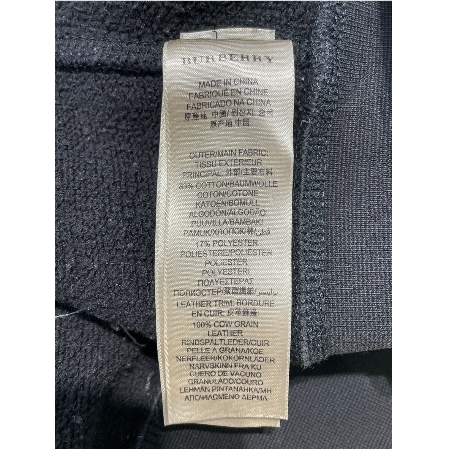 BURBERRY BRIT/Zip Up Hoodie/XXL/Cotton/BLK/BURBERRY BRIT ZIP-UP HOODIE view 4