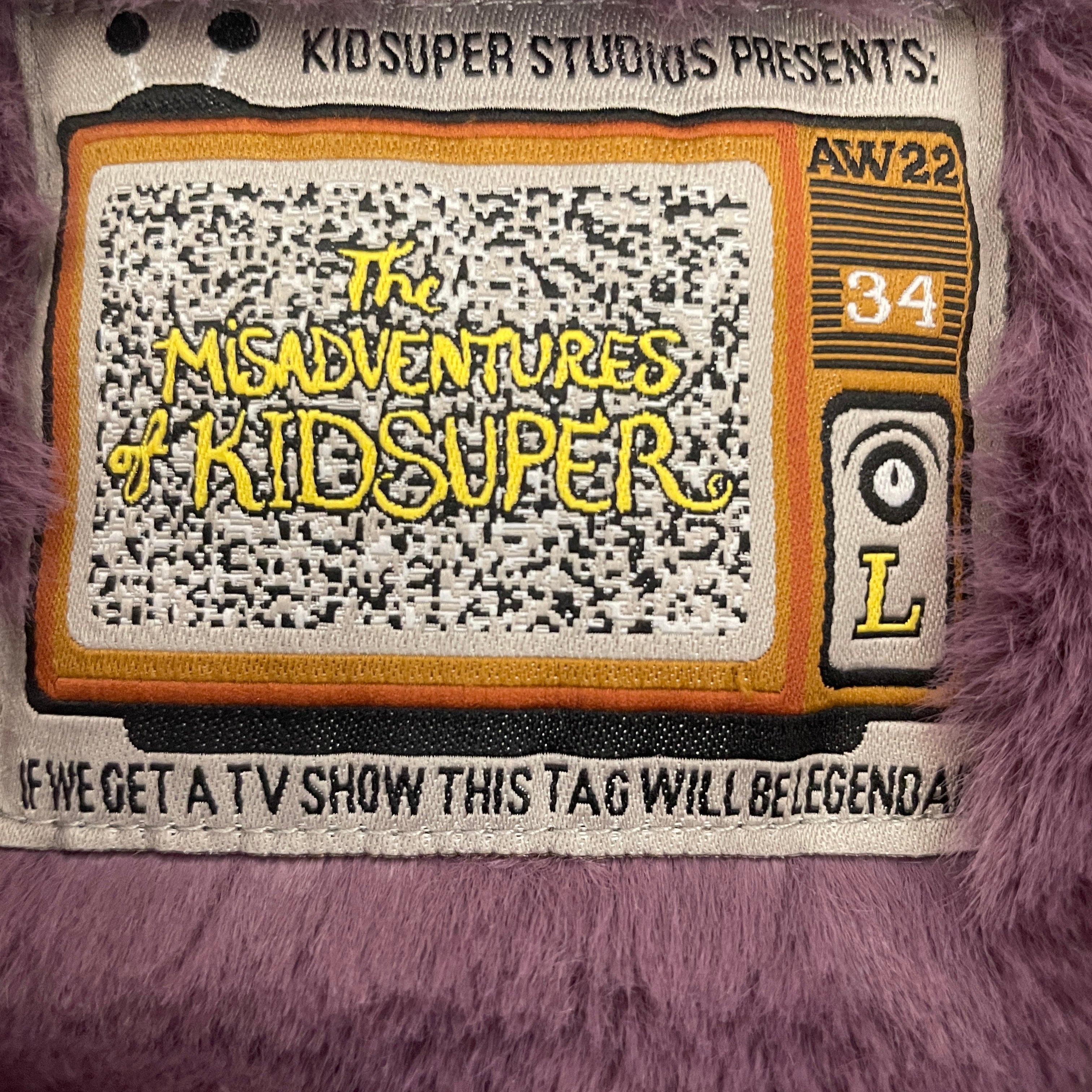 KIDSUPER STUDIOS/Fleece Jkt/L/Suede/PNK/Graphic/Face Suede Collar Coat view 3
