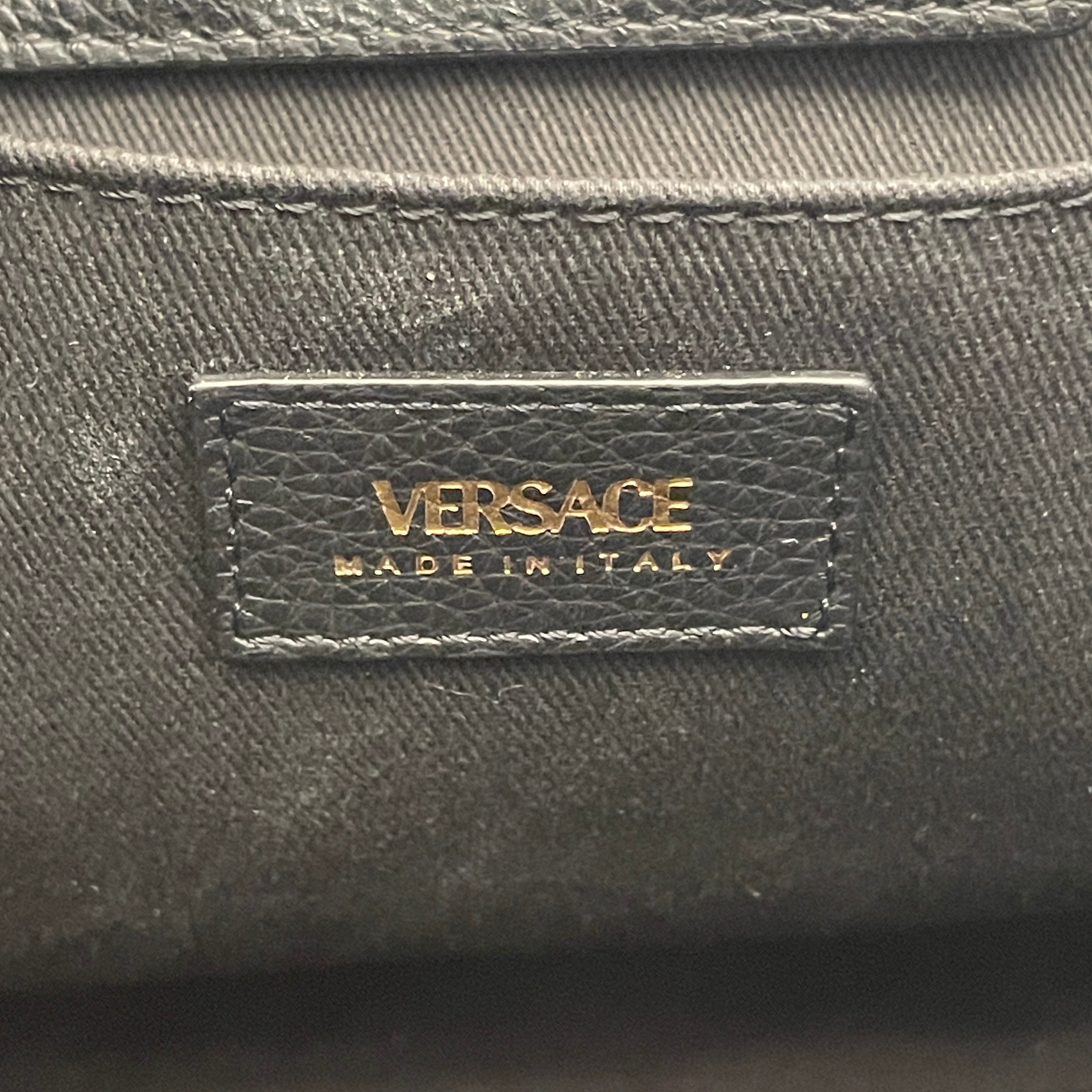 VERSACE/Tote Bag/Monogram/Leather/BLK/top handel bag view 3
