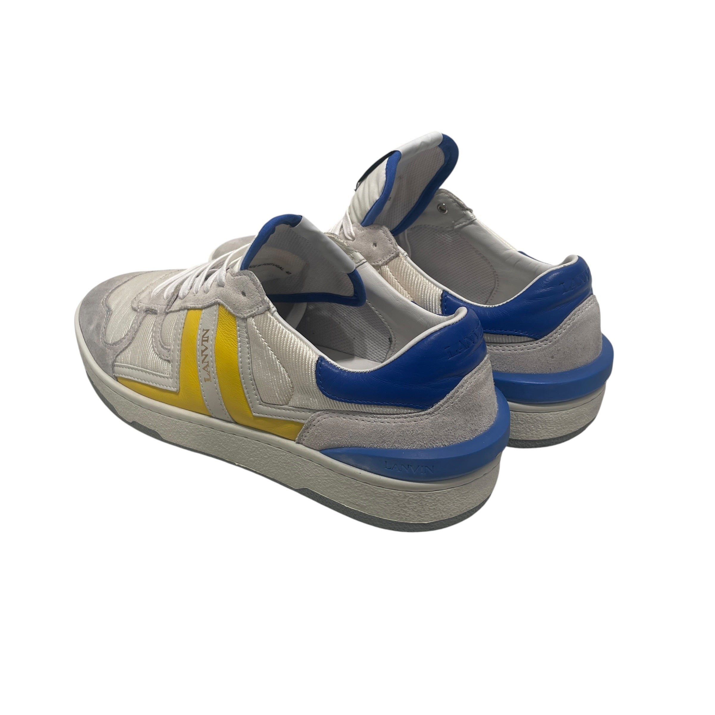 LANVIN/Low-Sneakers/EU 42/Acrylic/WHT/Curb Sneaker Yellow Stripe view 2