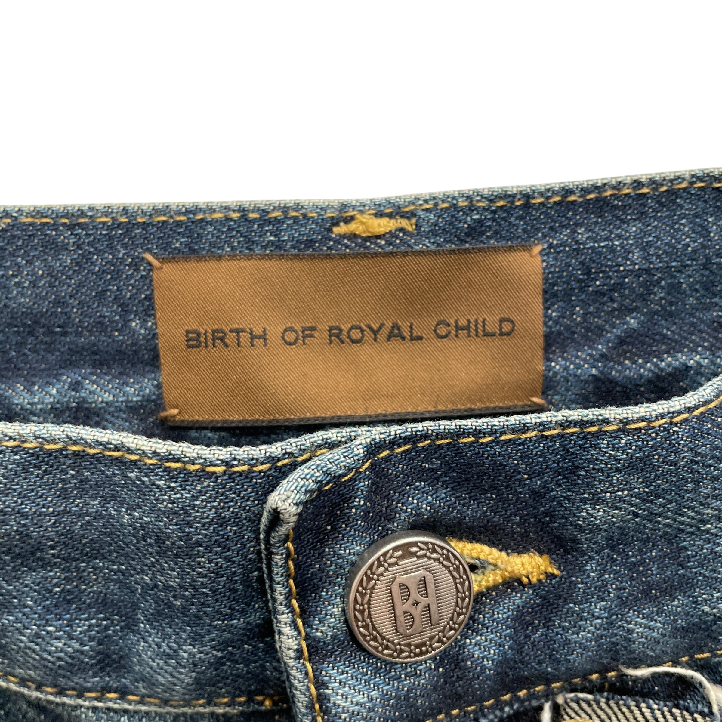 Birth Of Royal Child/Straight Pants/L/Denim/BLU/Button Fly/FADED/DISTRESSED view 3
