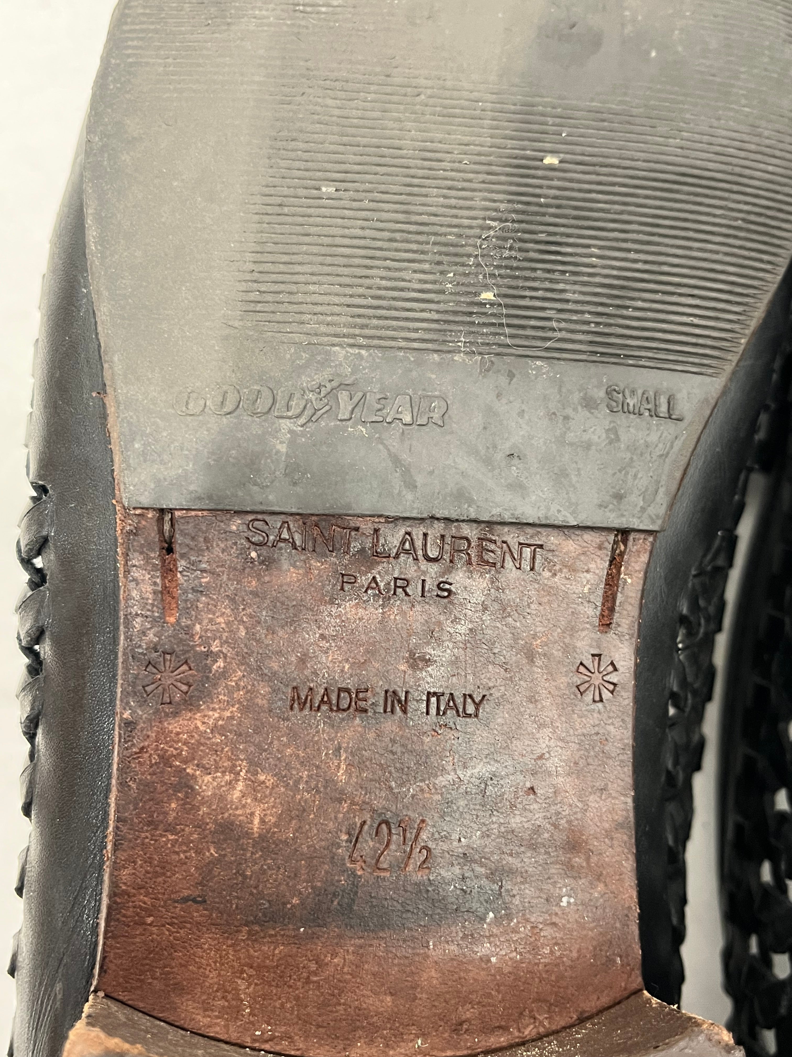 SAINT LAURENT/Loafers/EU 42.5/Leather/BLK/WOVEN BRAIDED SWANN view 5