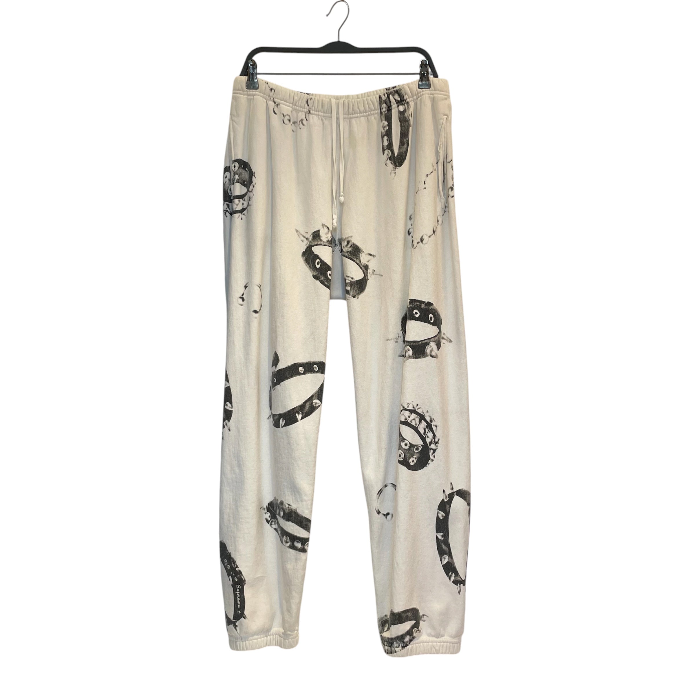 Supreme/Straight Pants/L/Cotton/WHT/Joggers/All Over Print/B&W SPIKED COLLARS view 2