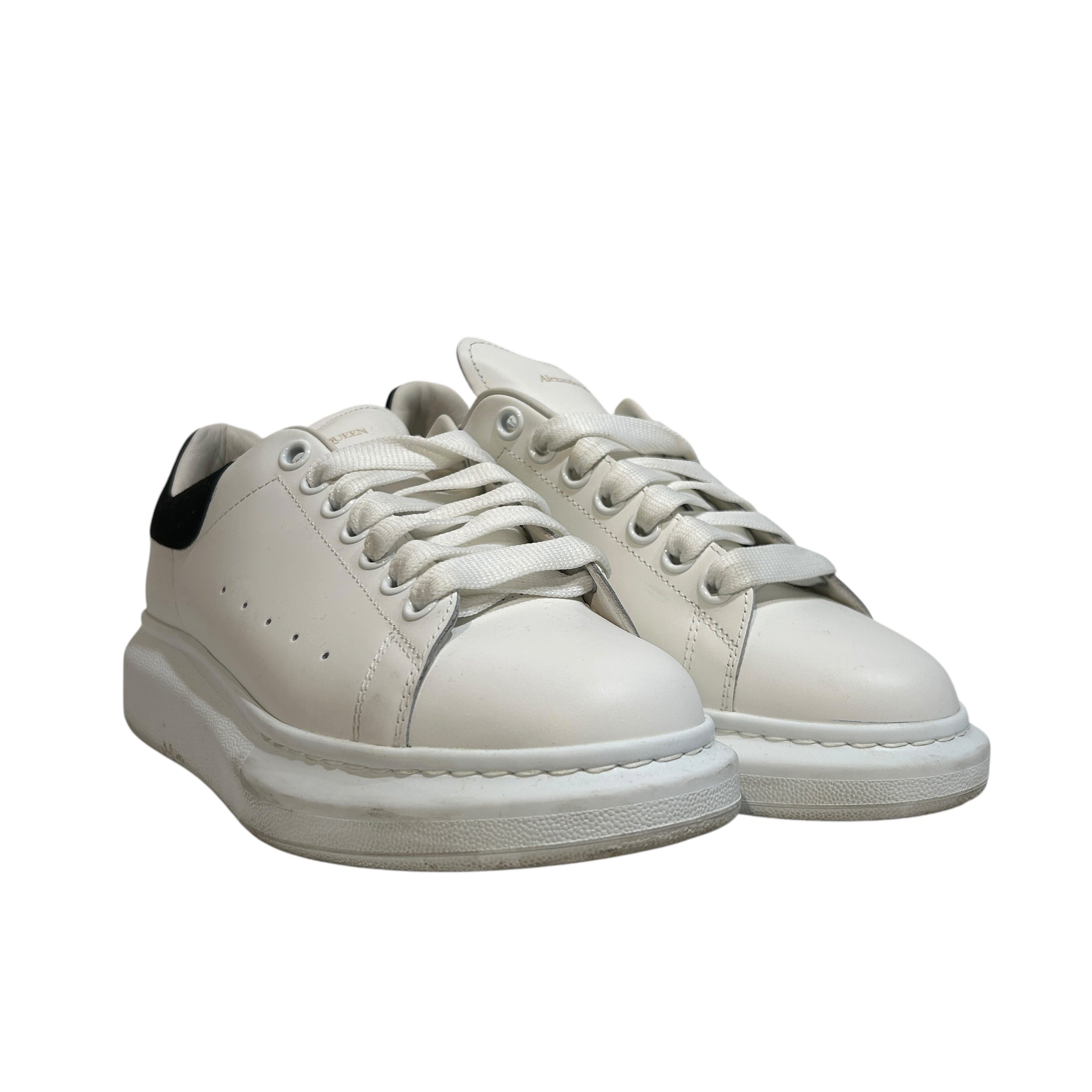 Alexander McQueen/Low-Sneakers/EU 39.5/Leather/WHT/BLACK HEEL view 1