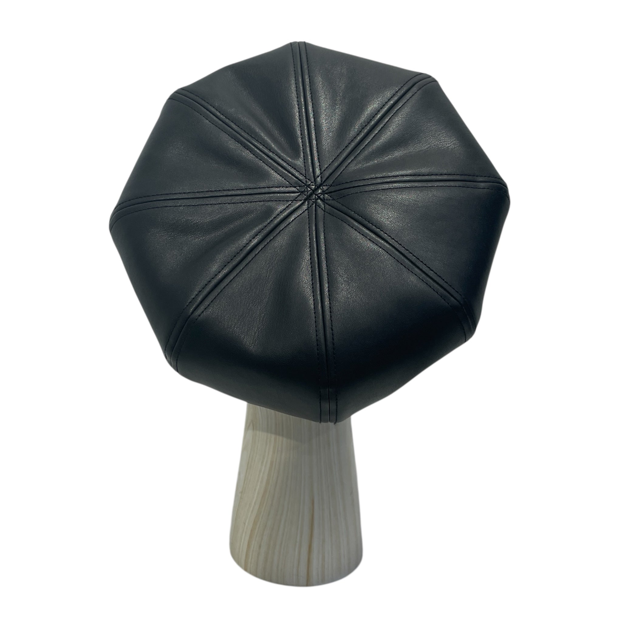 JULIUS/Headwear/Faux Leather/BLK/BERET CAP view 2