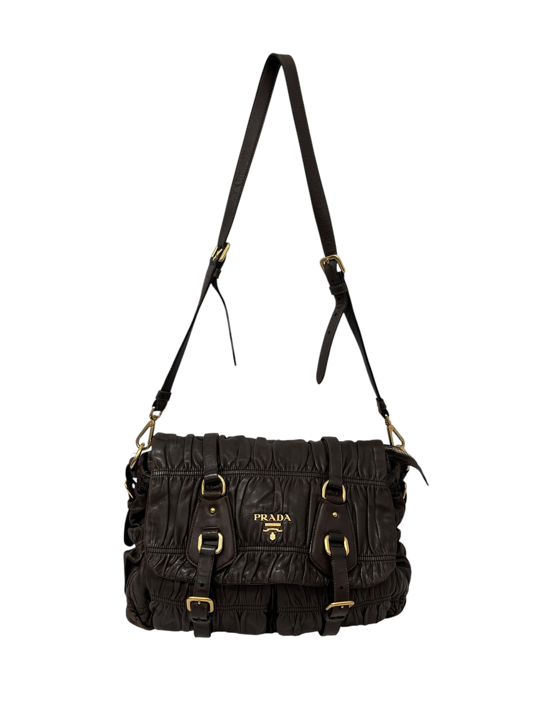 PRADA/Cross Body Bag/Leather/BRW/50 view 1
