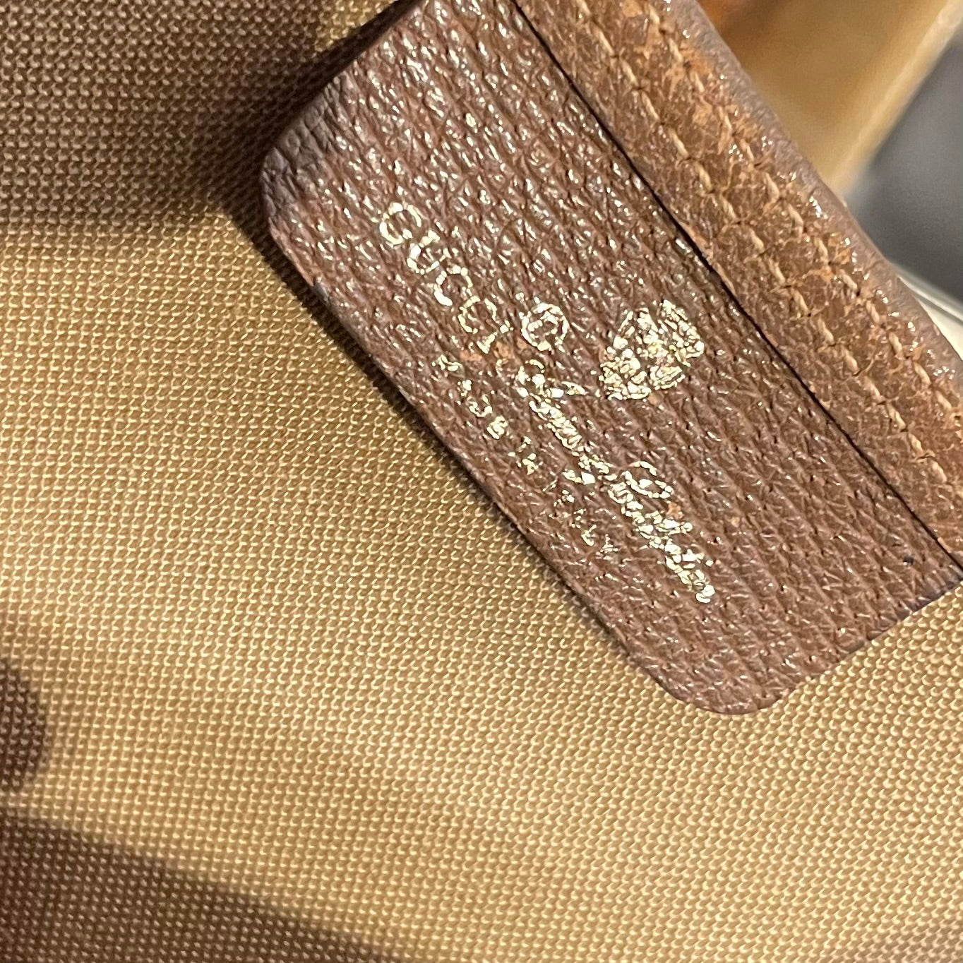 GUCCI/Tote Bag/Monogram/Faux Leather/BEG/Brown Canvas Tote view 3