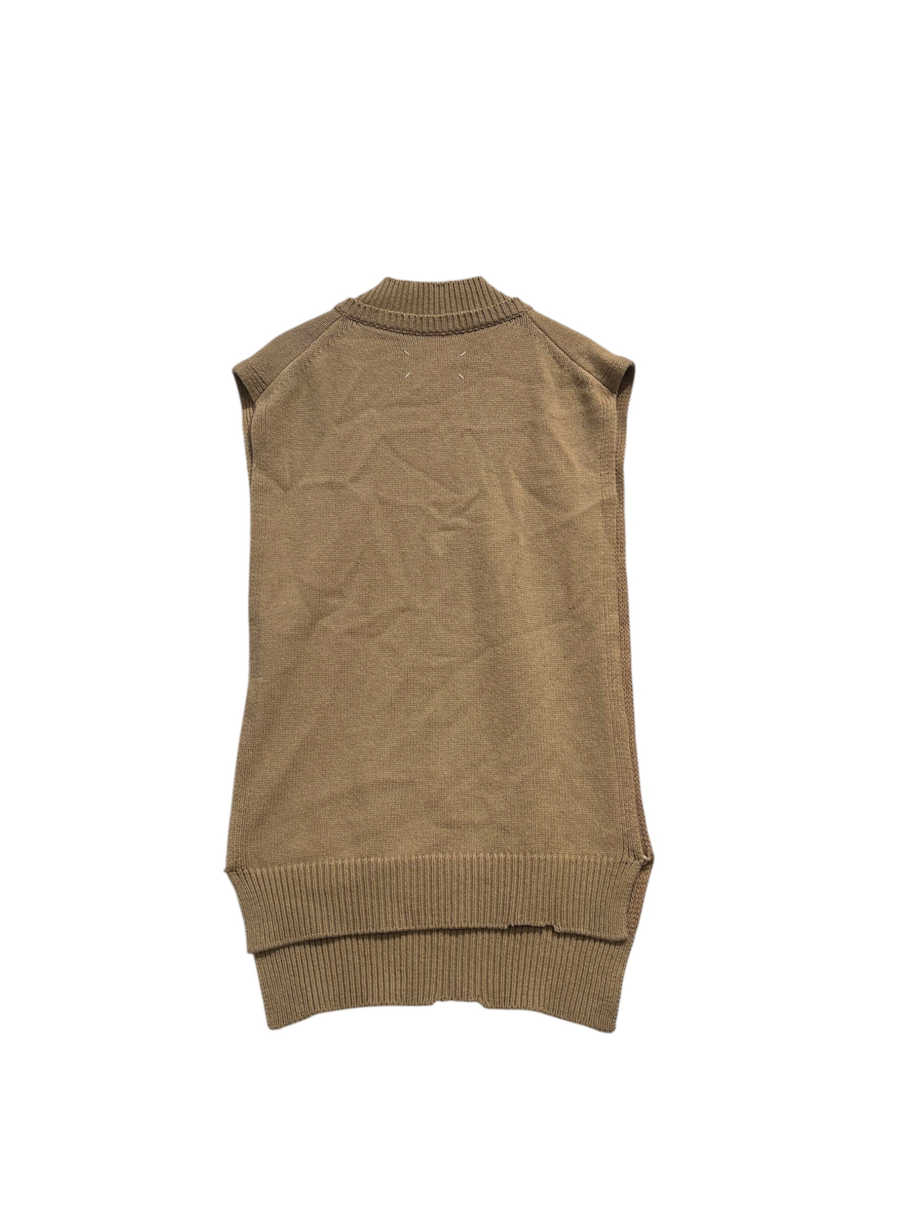 Maison Margiela/HeavyKnit Vest/M/Wool/BEG/OPEN SIDE 2 COLLAR view 2