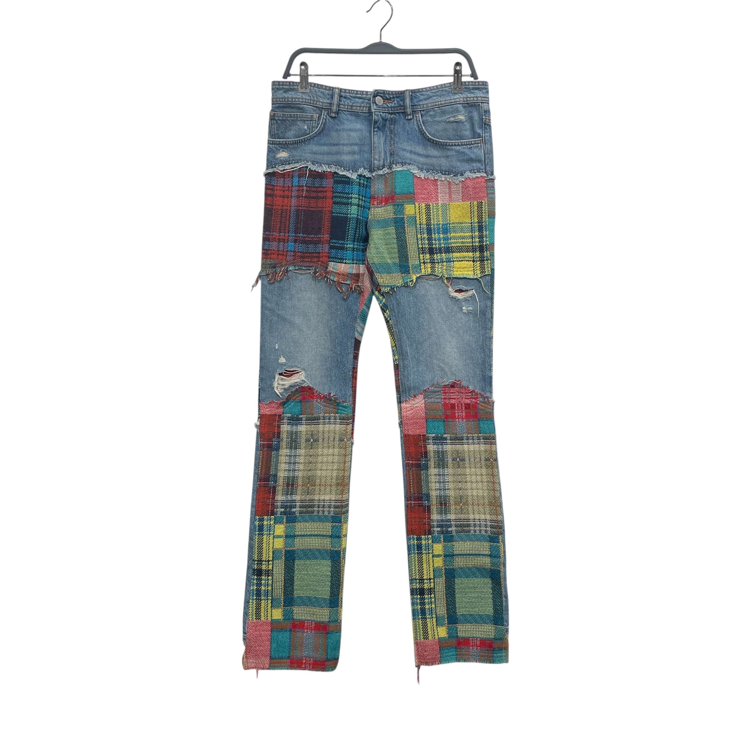 Acne Studios/Pants/46/Denim/BLU/Plaid/MLT patchwok jeans view 1