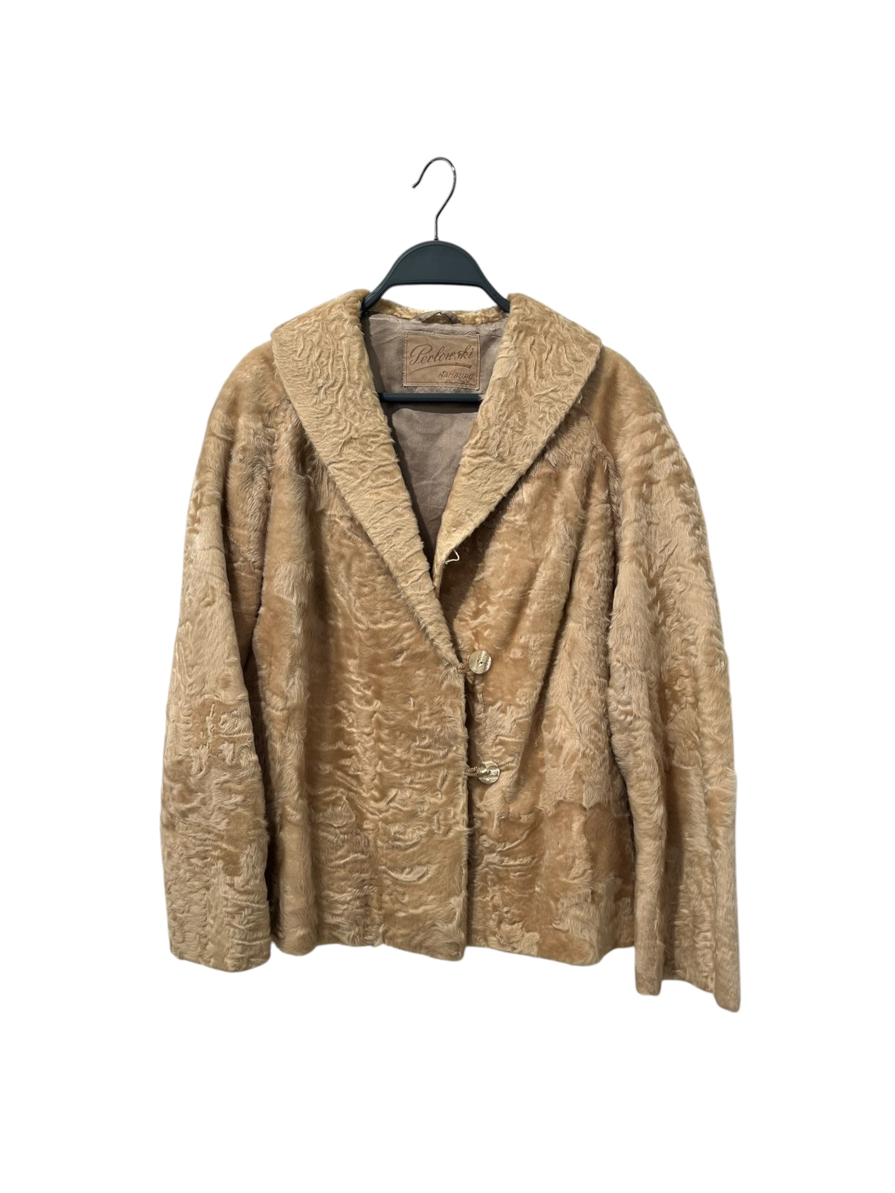 Vintage/Coat/Fur/BEG/CREAM FUR BUTTON COAT view 1