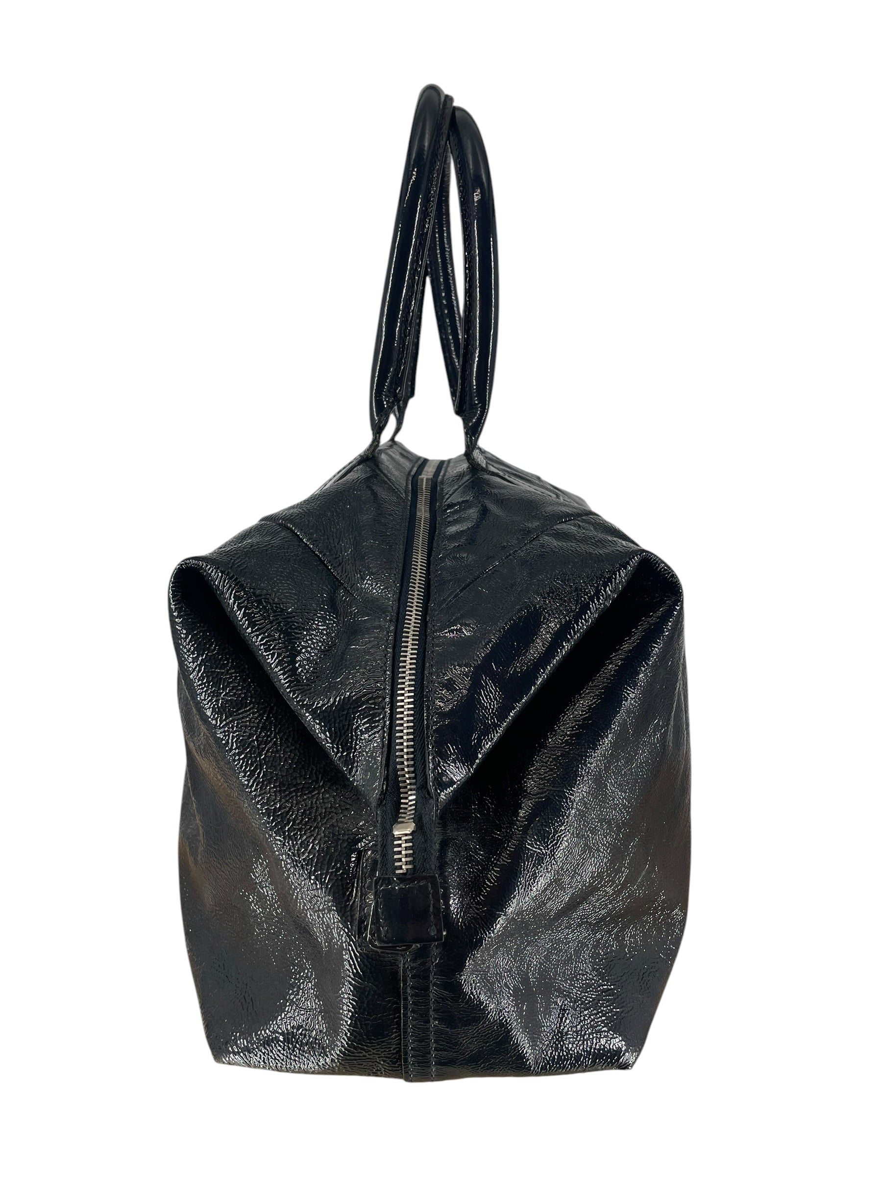 YVES SAINT LAURENT rive gauche/Cross Body Bag/Leather/GRY/PATENT BOSTON BAG view 2