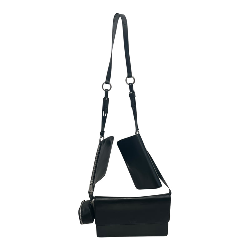 VERSACE/Cross Body Bag/Leather/BLK/MODULAR MESSENGER