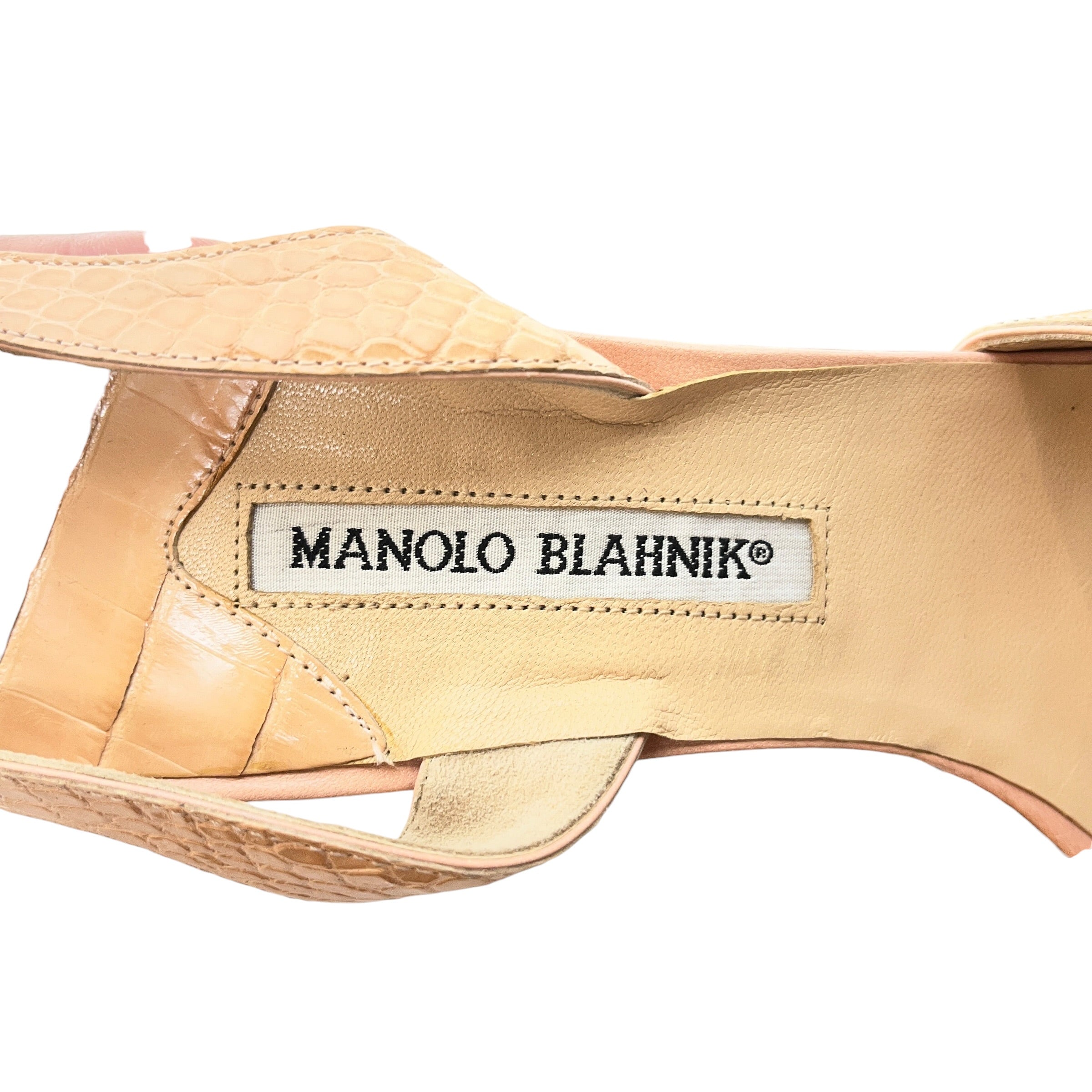 MANOLO BLAHNIK/Heels/EU 40/Leather/BEG/strap sandal view 3