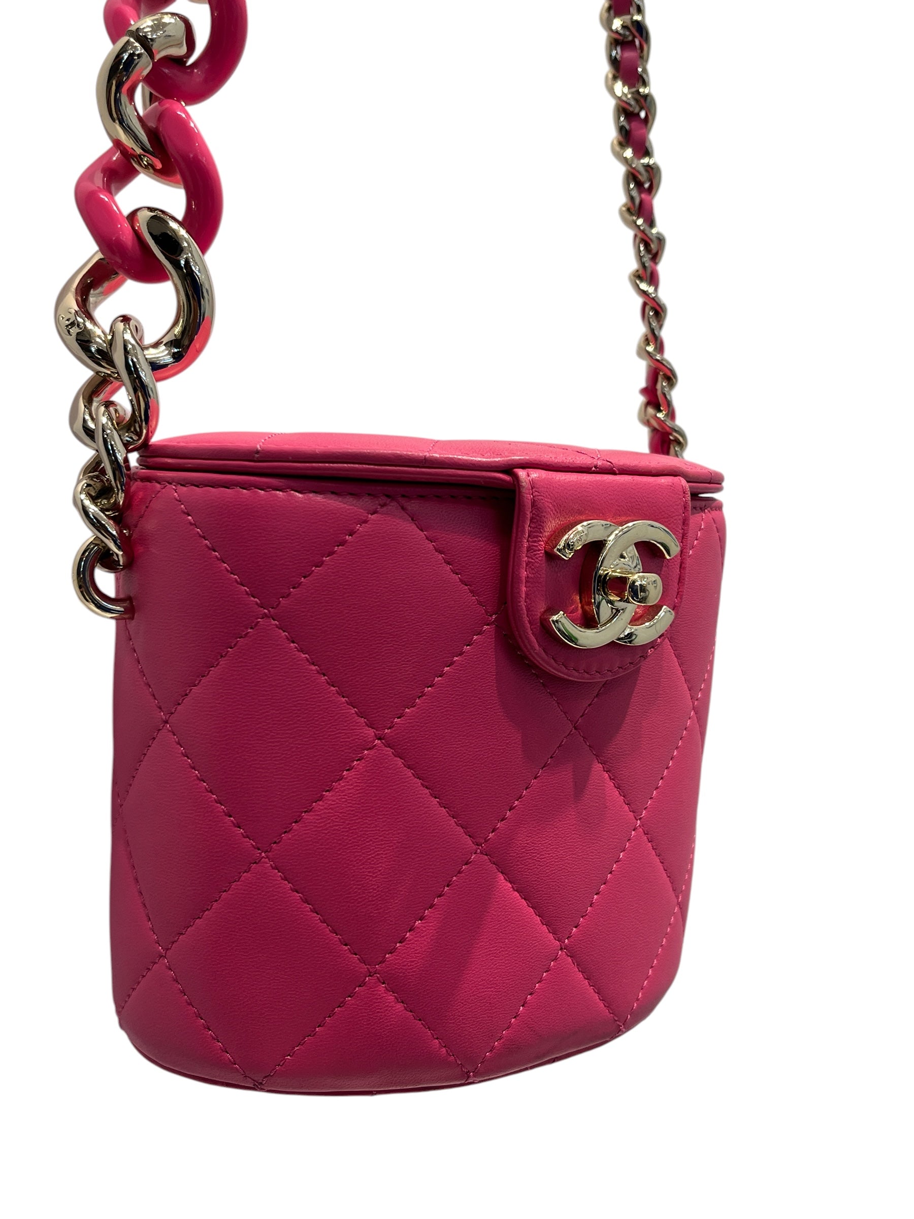 CHANEL/Cross Body Bag/Leather/PNK/Chain Vanity Case view 6