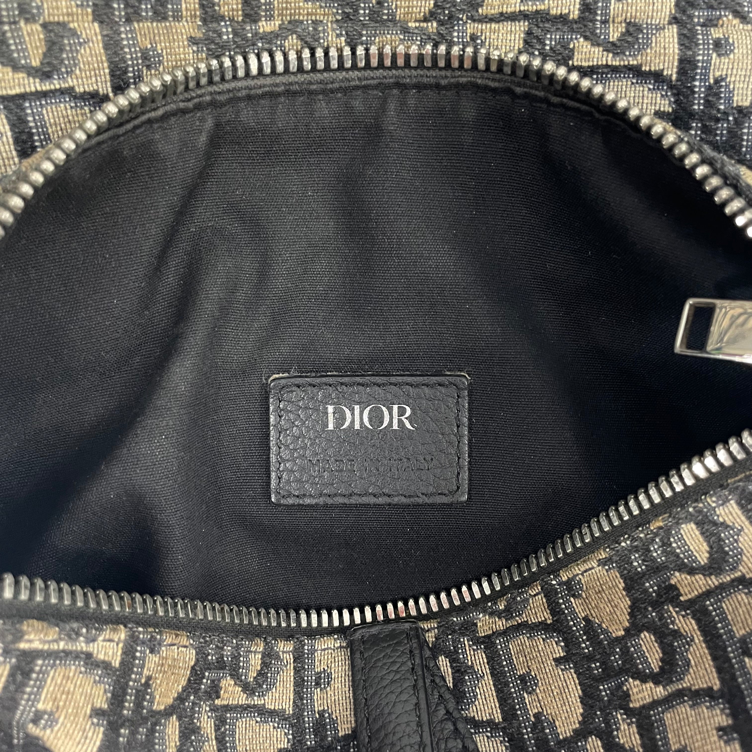Christian Dior/Cross Body Bag/Monogram/Cotton/GRY/SADDLE + CLIP view 5