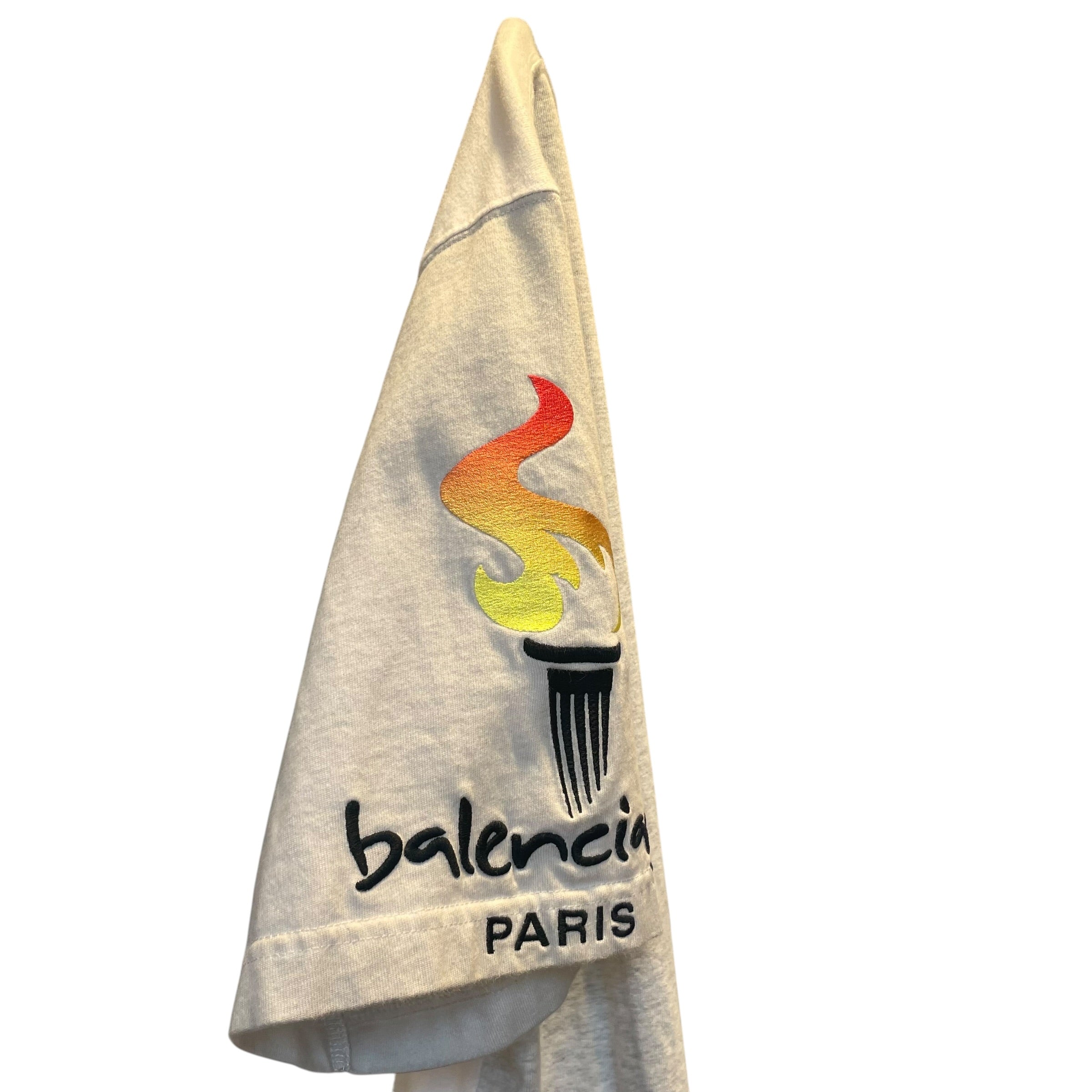 BALENCIAGA/T-Shirt/2/Cotton/WHT/FLAME/UPSIDEDOWN view 4