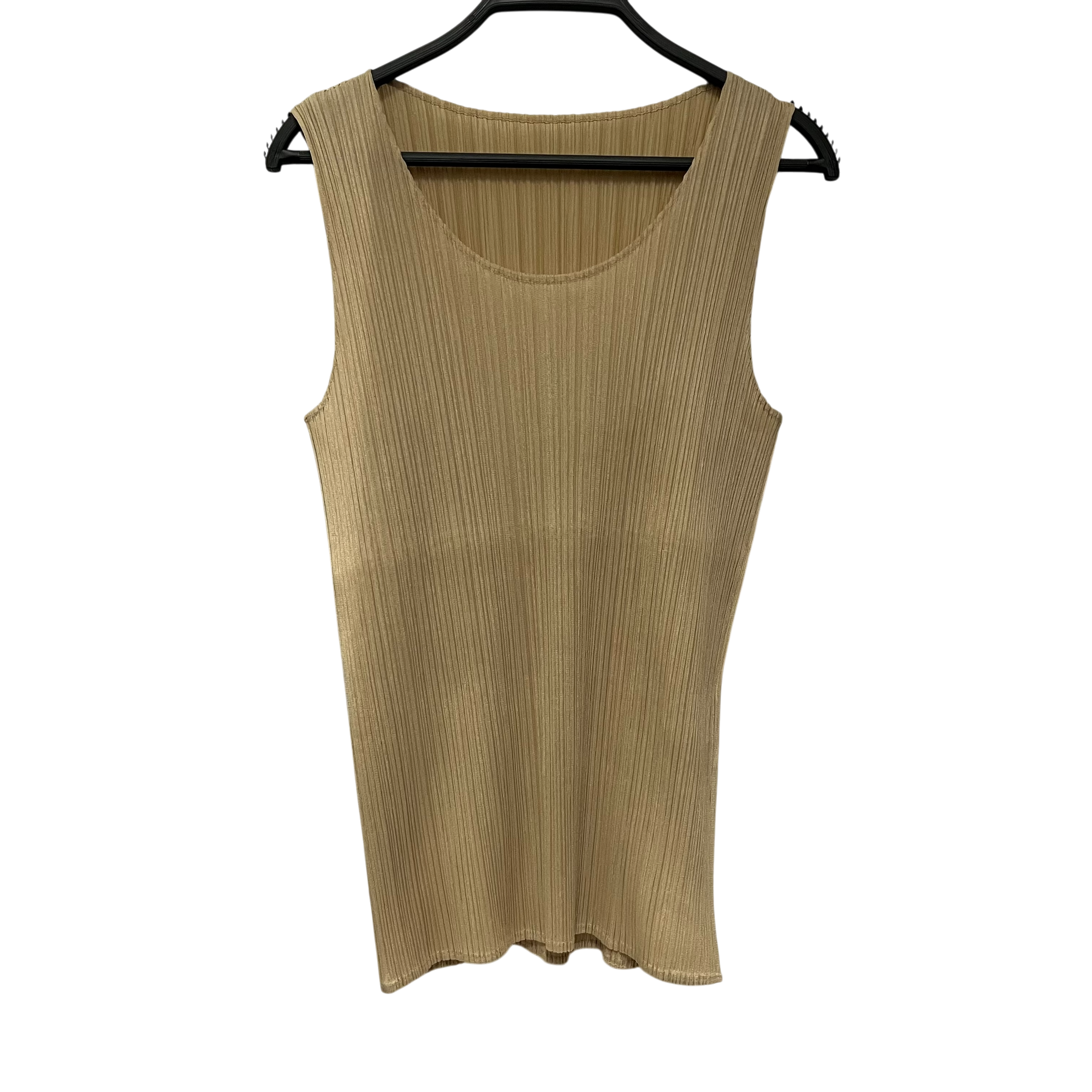 ISSEY MIYAKE/SL Cut & Sew/4/Polyester/KHK/tank pleats view 1
