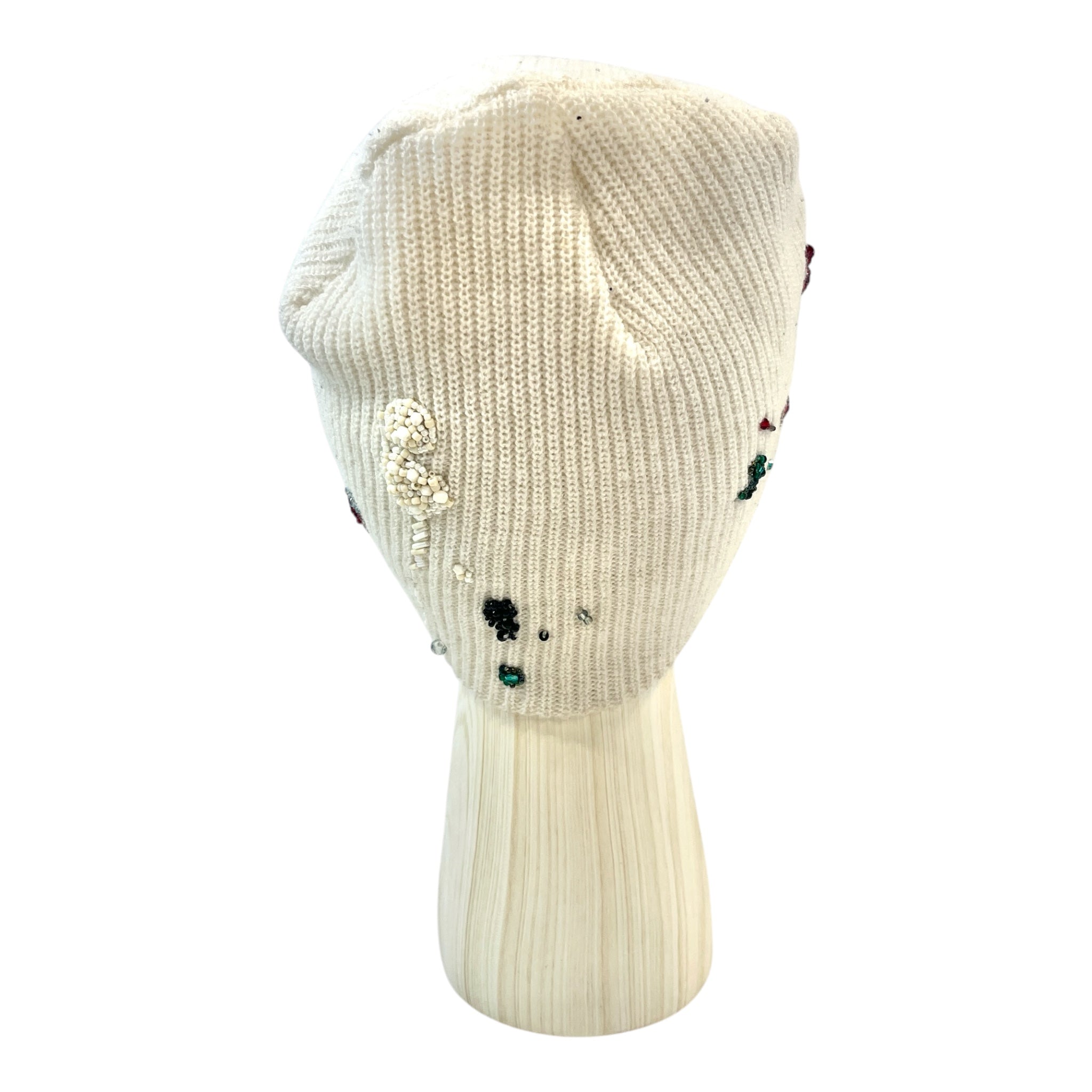 UNDERCOVER/Beanie/Acrylic/WHT/F/W 23 BEADED EMBELLISHMENTS view 2
