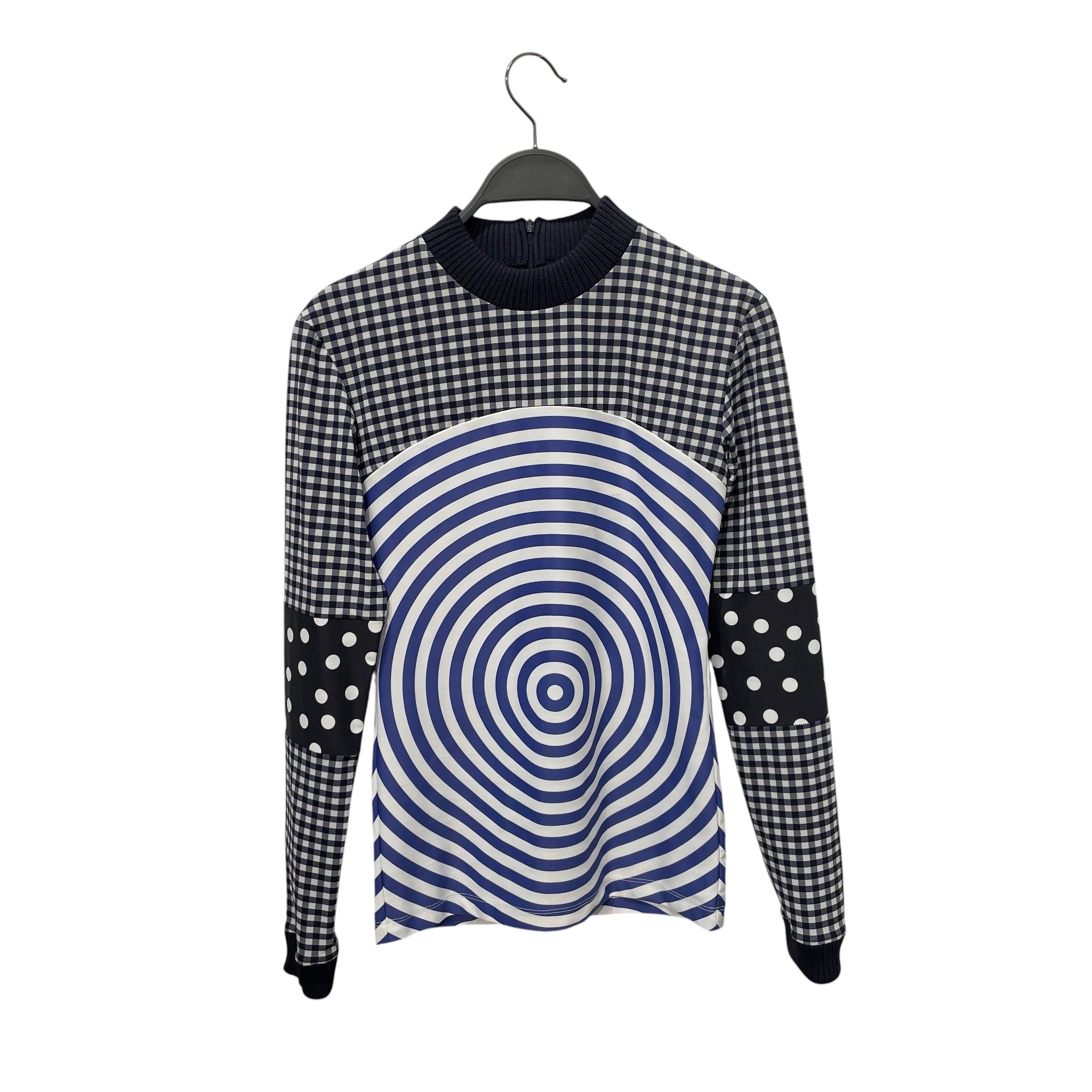 Jean Paul Gaultier/LS Blouse/XS/Stripe/Polyester/NVY/THE VICHY AND TARGET TOP view 1