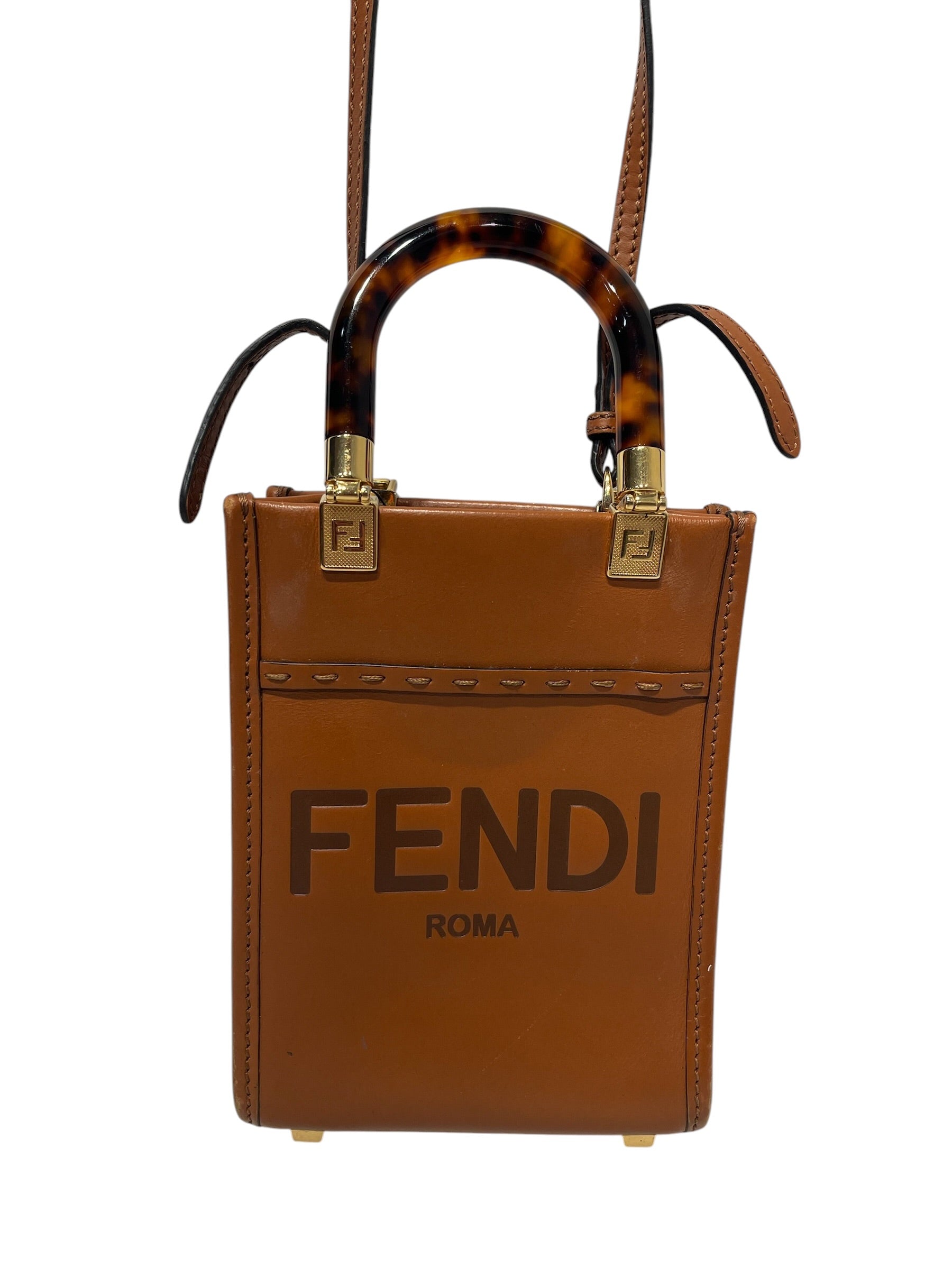 FENDI/Cross Body Bag/Leather/BRW/ view 1