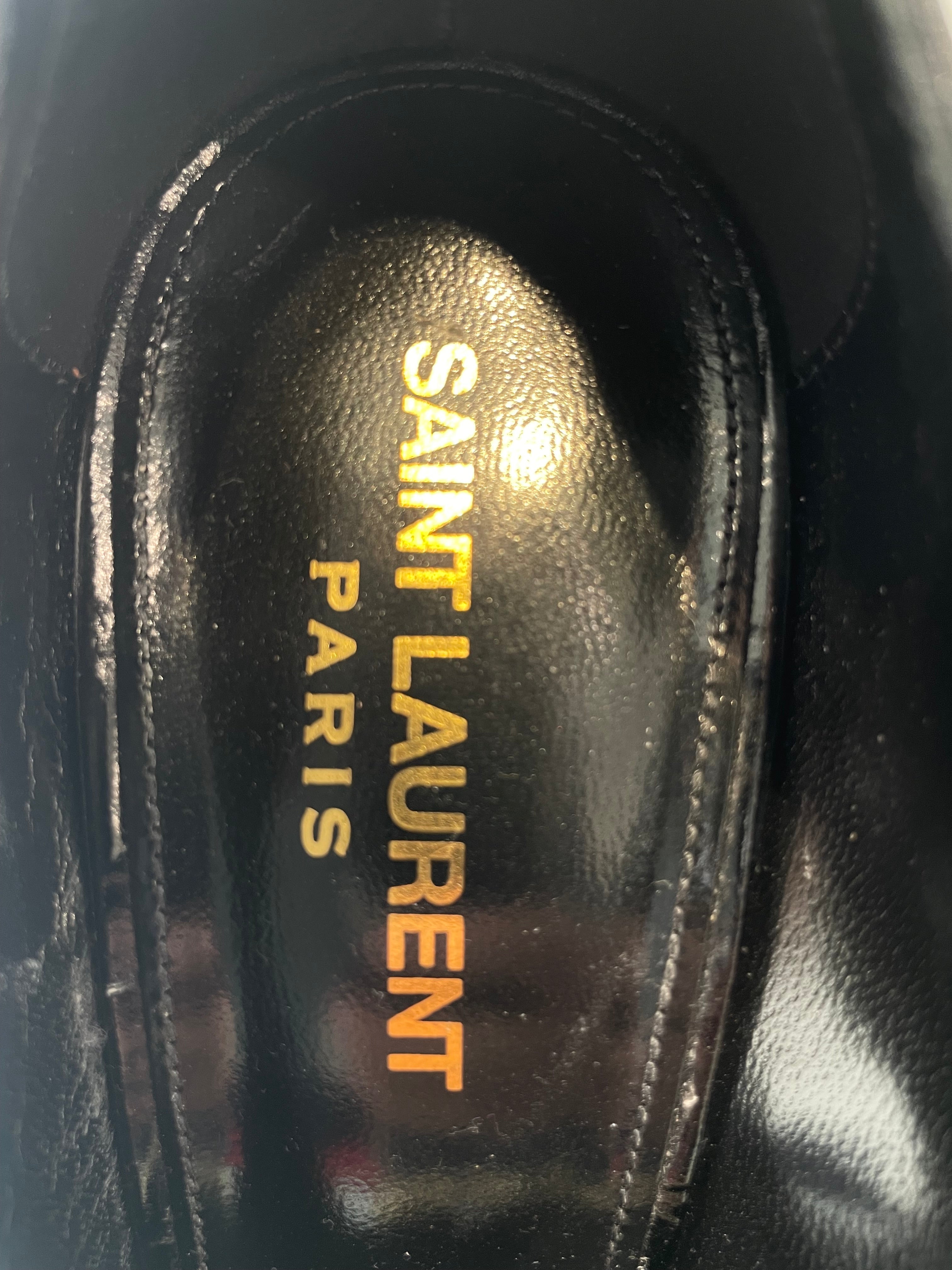 SAINT LAURENT/Flat Shoes/EU 38.5/Animal Pattern/Leather/BLK/CROC view 4