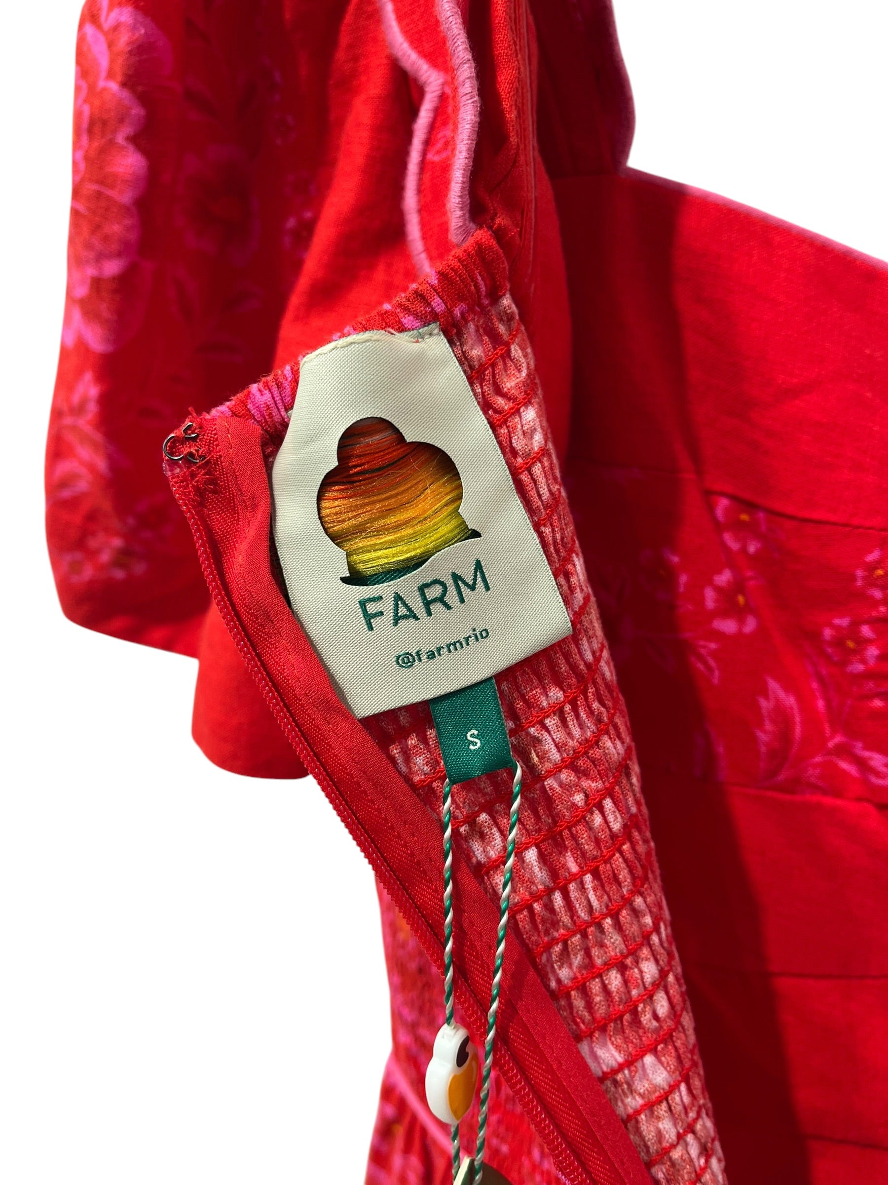 FARM Rio/Dress/S/Floral Pattern/Linen/RED/OIVIA RED CUTOUT ROMPER view 2