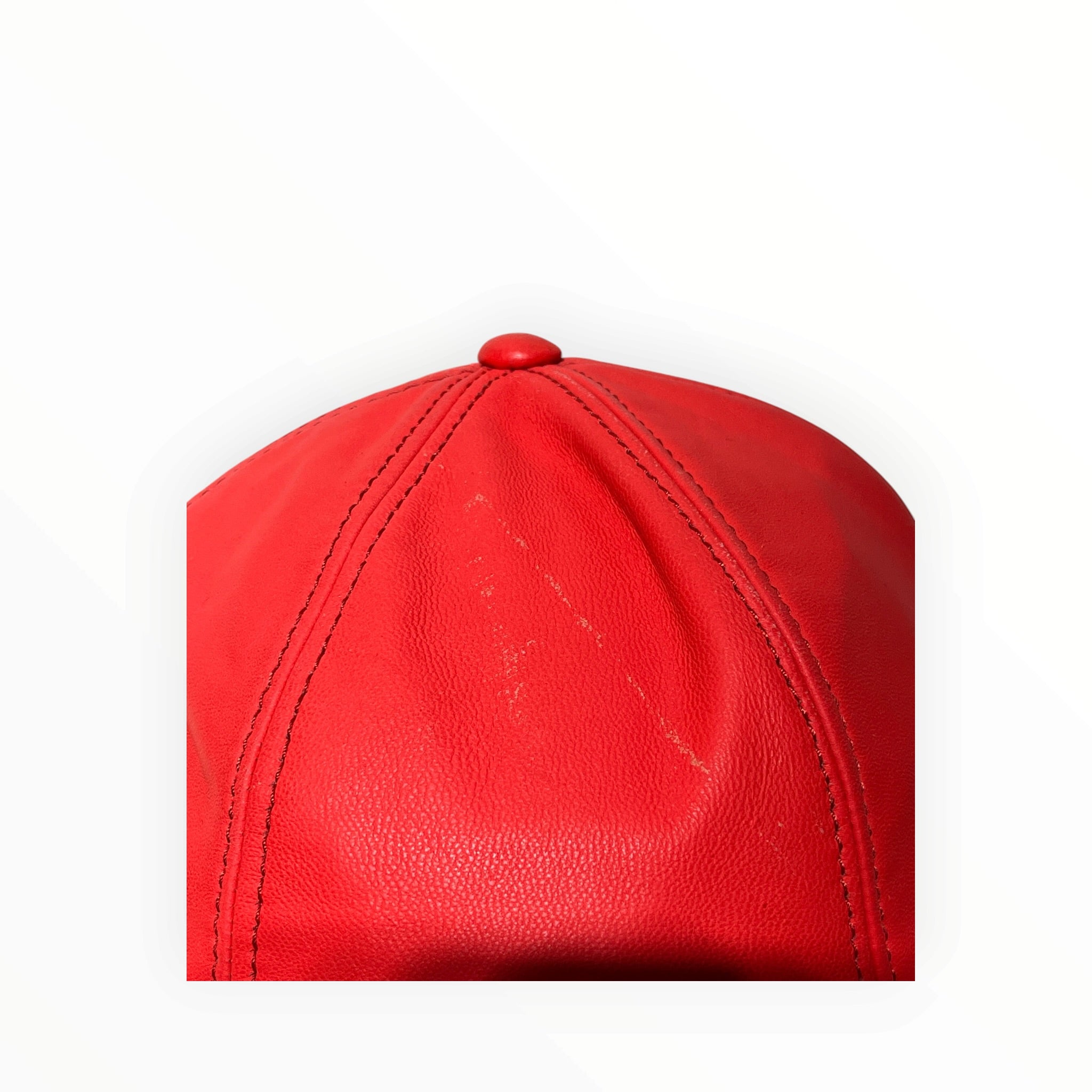 MOSCHINO/Trucker Cap/Leather/RED/Moschino Double Brim Hat view 8