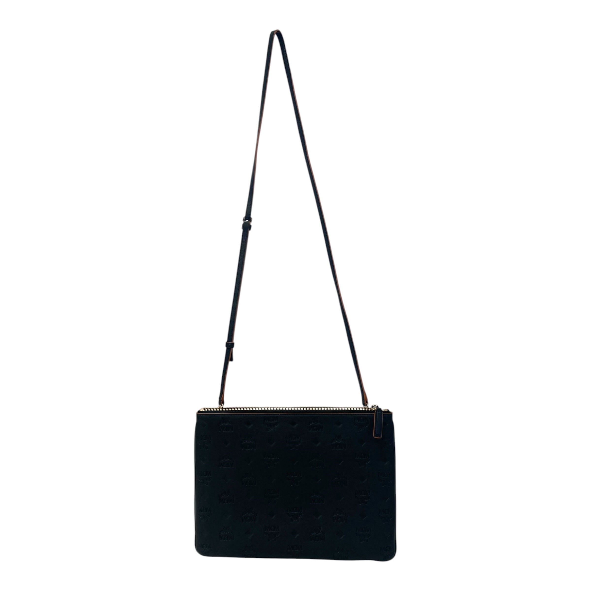 MCM/Cross Body Bag/Monogram/Leather/BLK/Embossed view 2