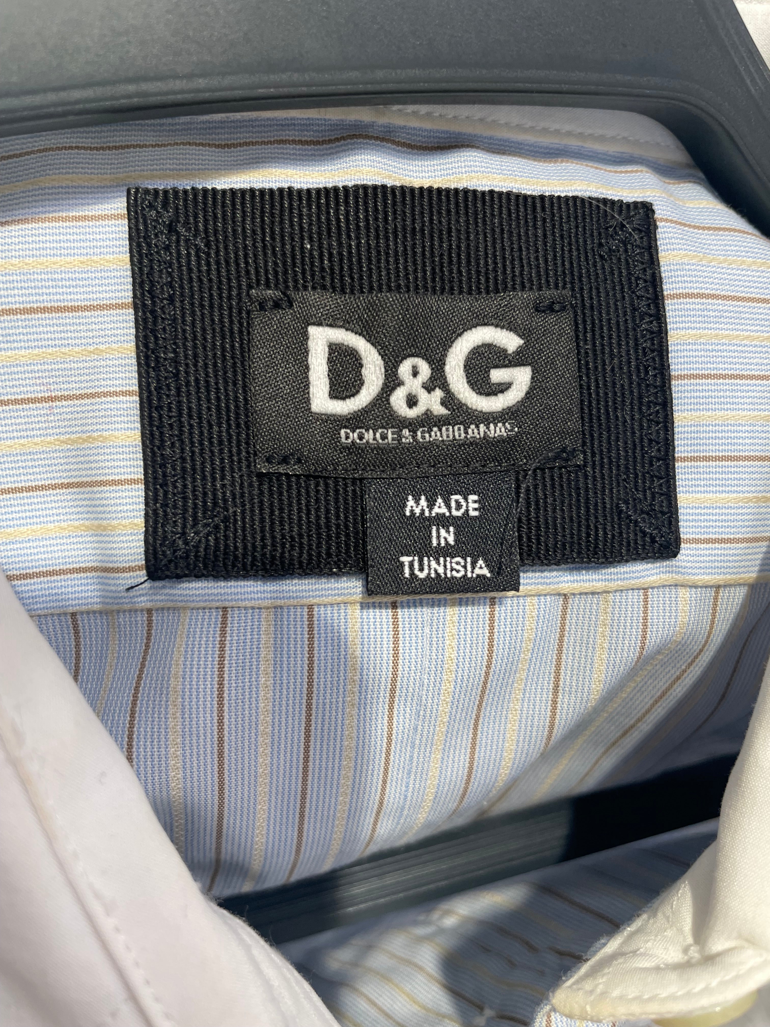 DOLCE&GABBANA/LS Blouse/38/Stripe/Cotton/BLU/RUFFLE FRONT BLOUSE view 3