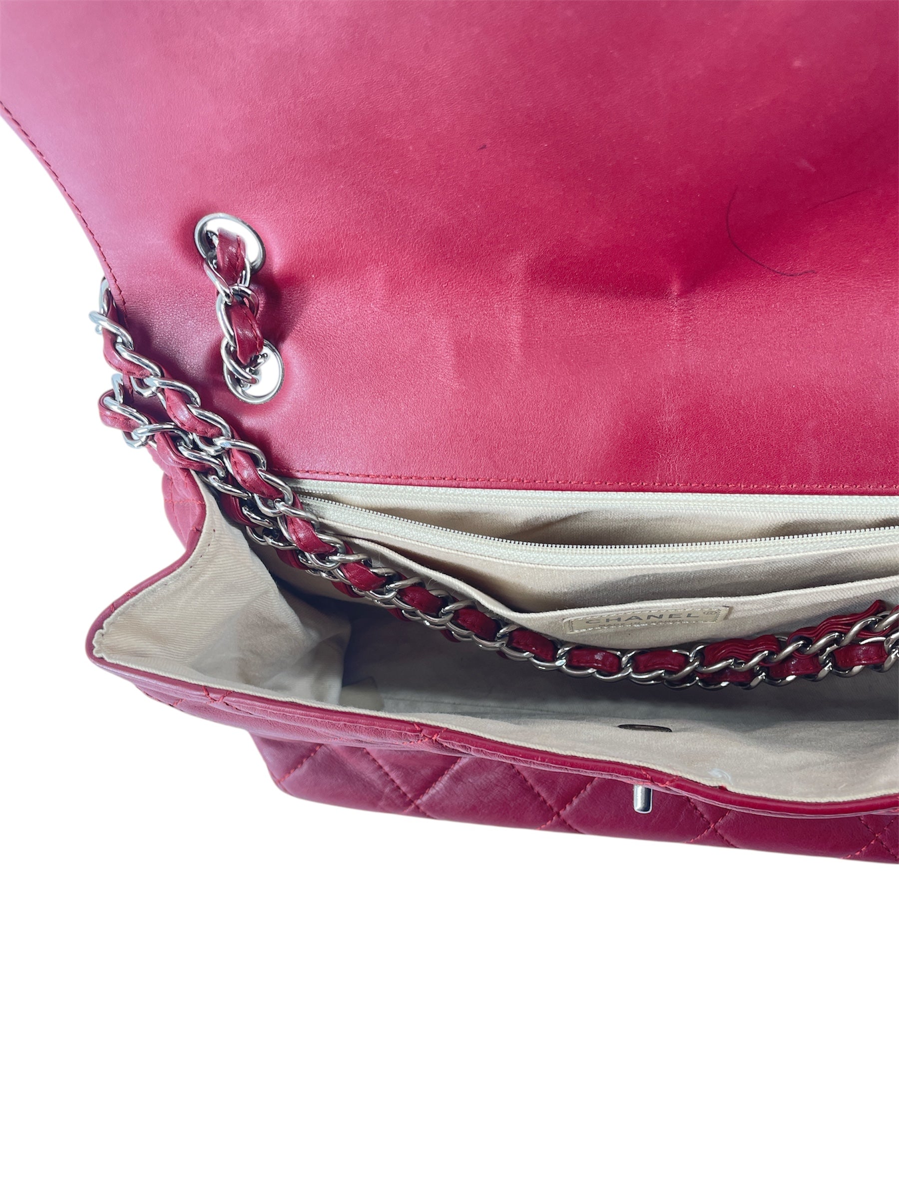 CHANEL/Cross Body Bag/Leather/RED/15840486 view 4