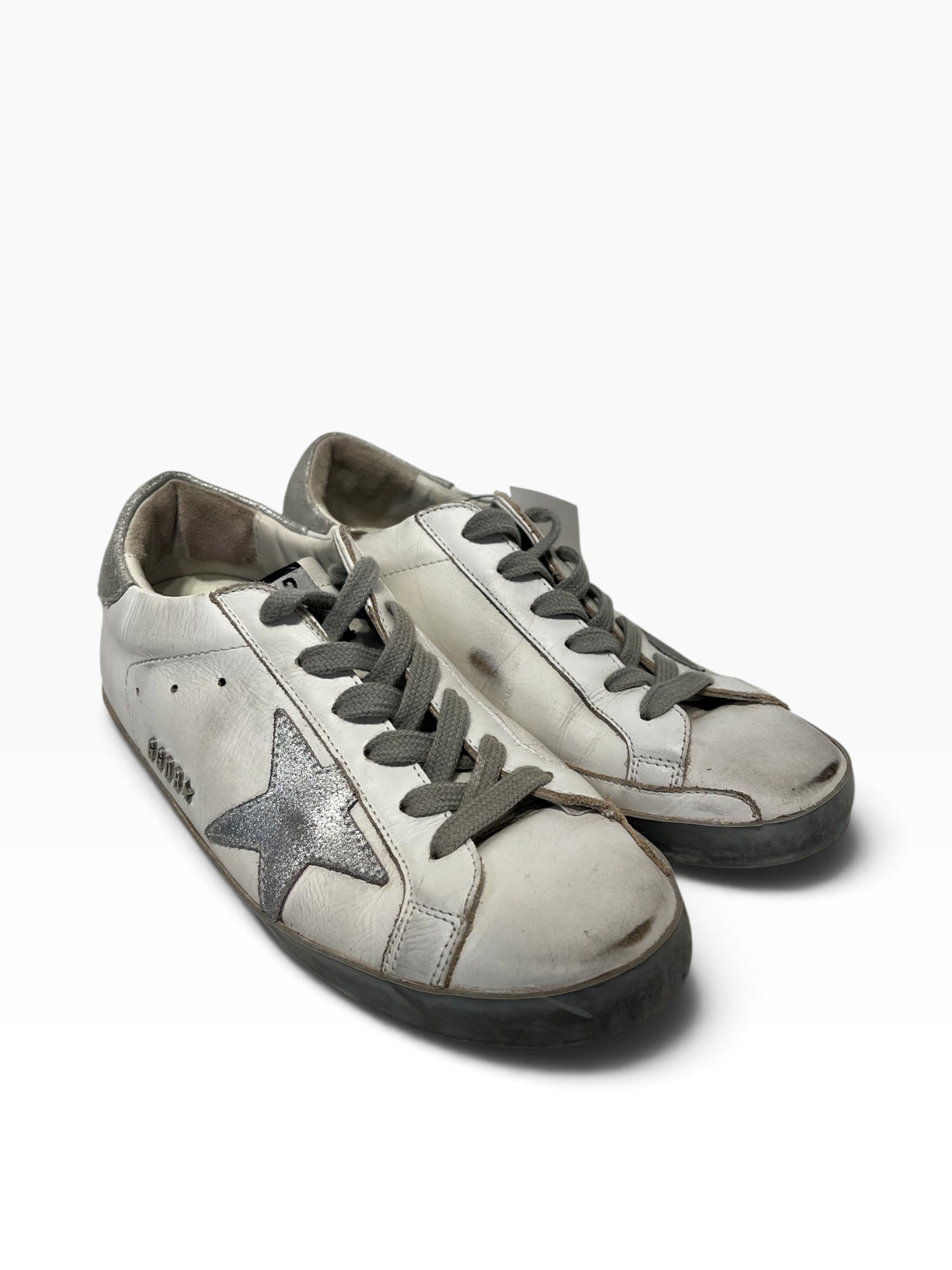 GOLDEN GOOSE/Low-Sneakers/EU 36/Leather/WHT/Silver star view 1