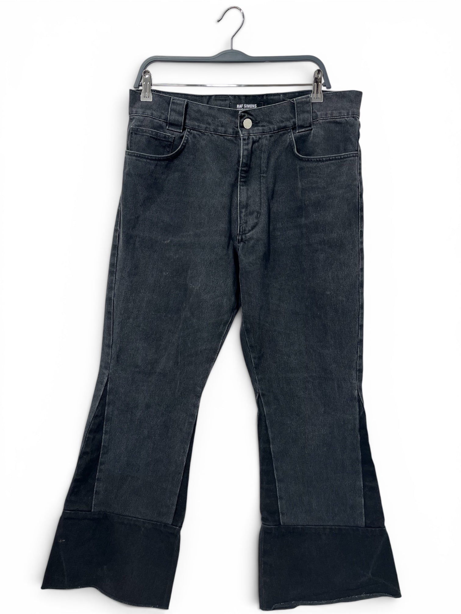RAF SIMONS/Pants/34/Cotton/BLK/FLARE WORKWEAR JEANS view 1