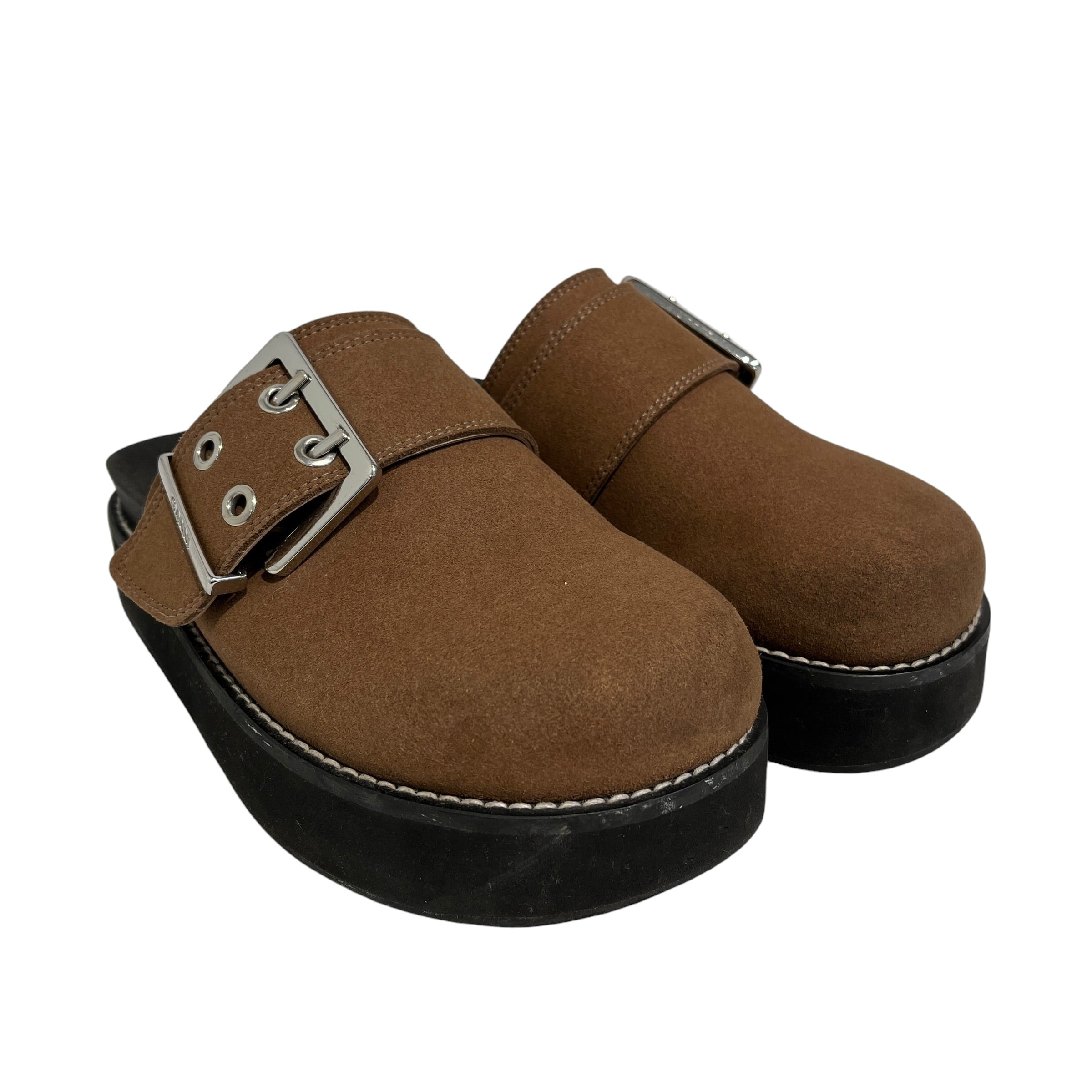 GANNI/Loafers/US 5/Suede/CRM/Buckle Mule view 1