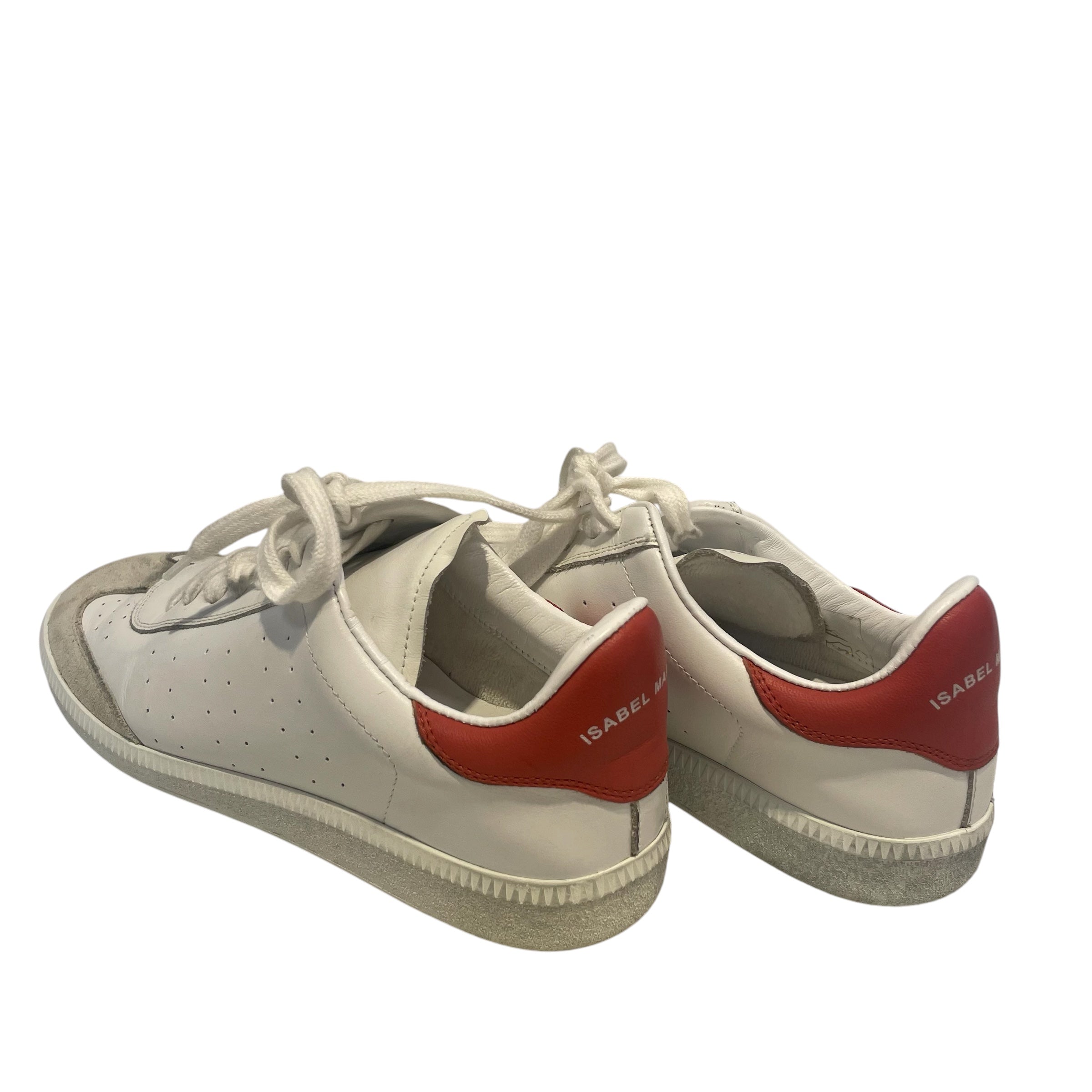 ISABEL MARANT/Low-Sneakers/US 6/Leather/WHT/beth leather trainers /red view 2