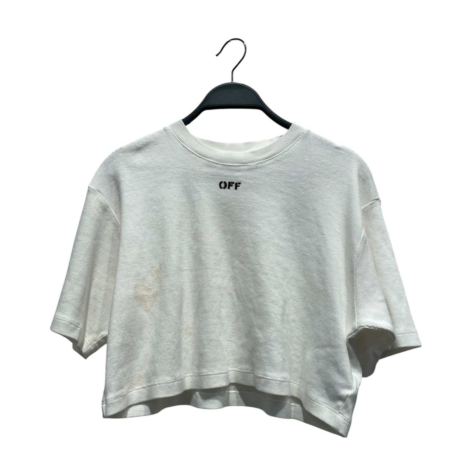 OFF-WHITE/T-Shirt/S/Cotton/WHT/Stained As Is view 1