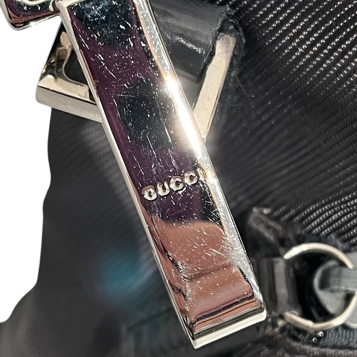 GUCCI/Cross Body Bag/M/Acrylic/GRY/bamboo,backpck,crssbody view 6